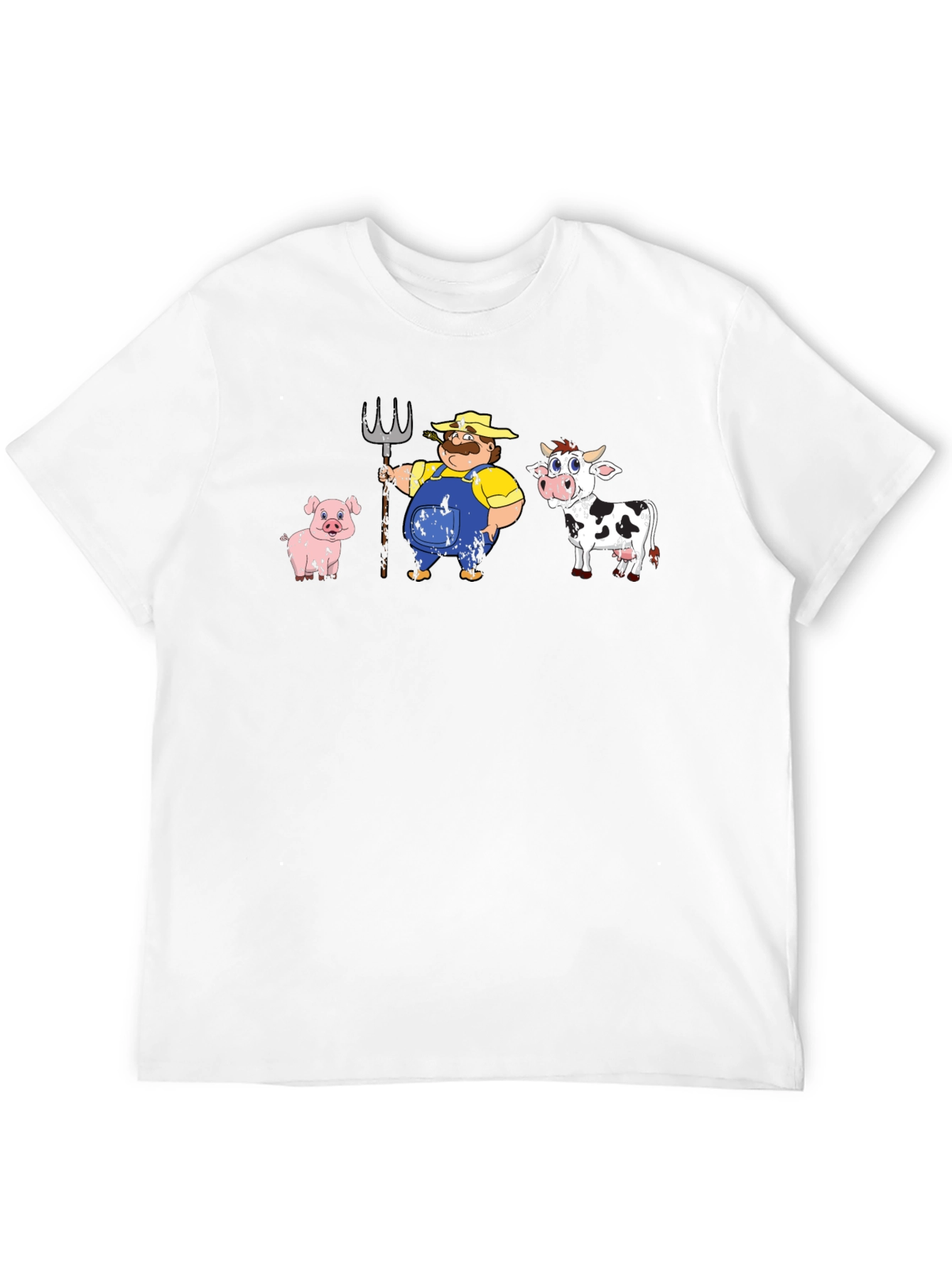 Black Cartoon Farm Animals T-Shirt view 12