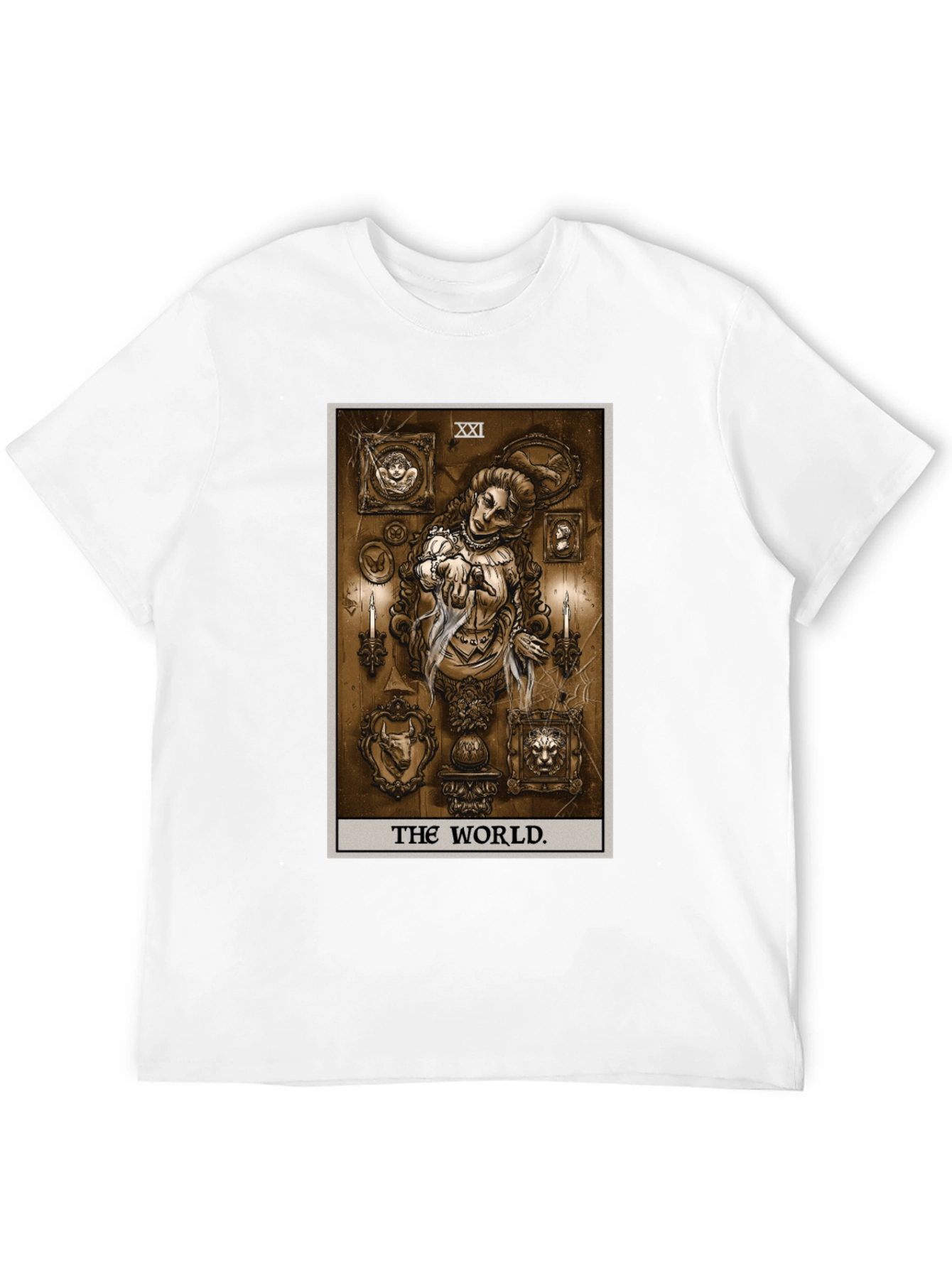Black The World Tarot Card Black T-Shirt view 12