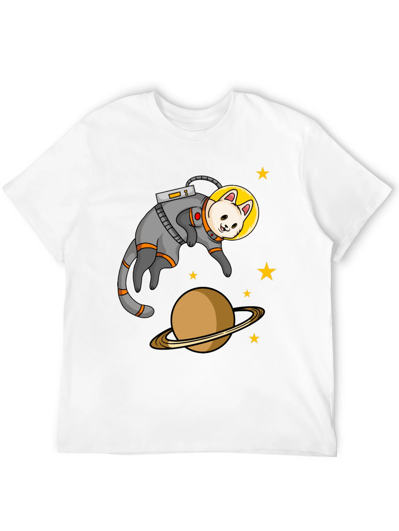 Black Astronaut Cat Black T-Shirt view 12