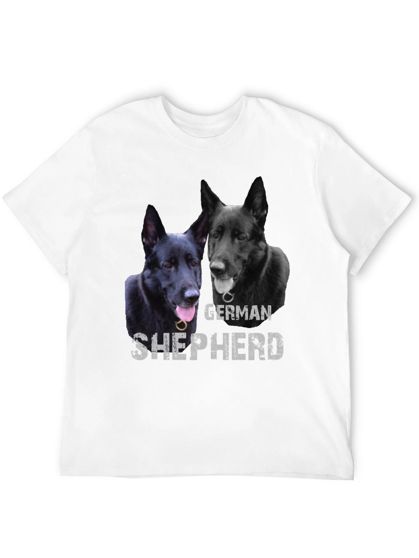 Black German Shepherd Dog Graphic Print Black T-Shirt view 12