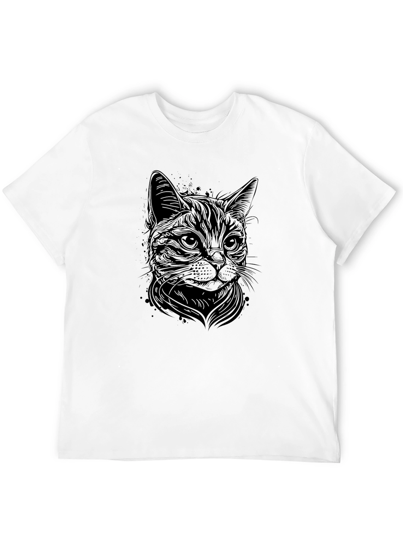 Black Black Cat Graphic T-Shirt - Men's Crew Neck view 12