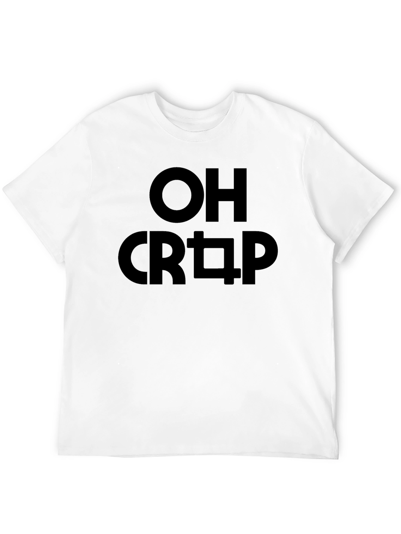 Black OH CRAP Funny Graphic Tee - Black Cotton T-Shirt view 12