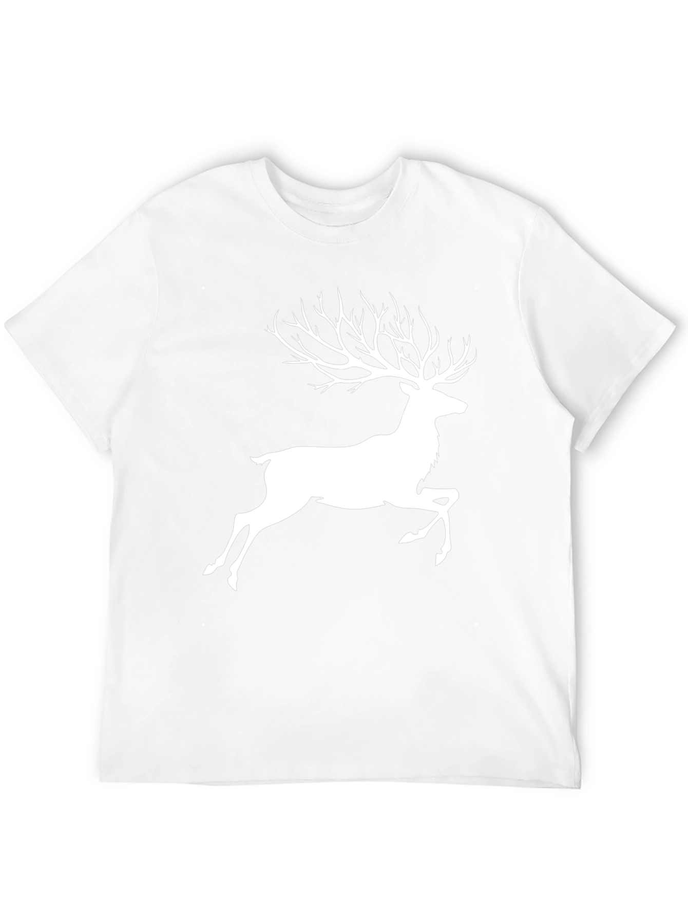 Black Stylish Deer Antler Graphic T-Shirt - Black view 12