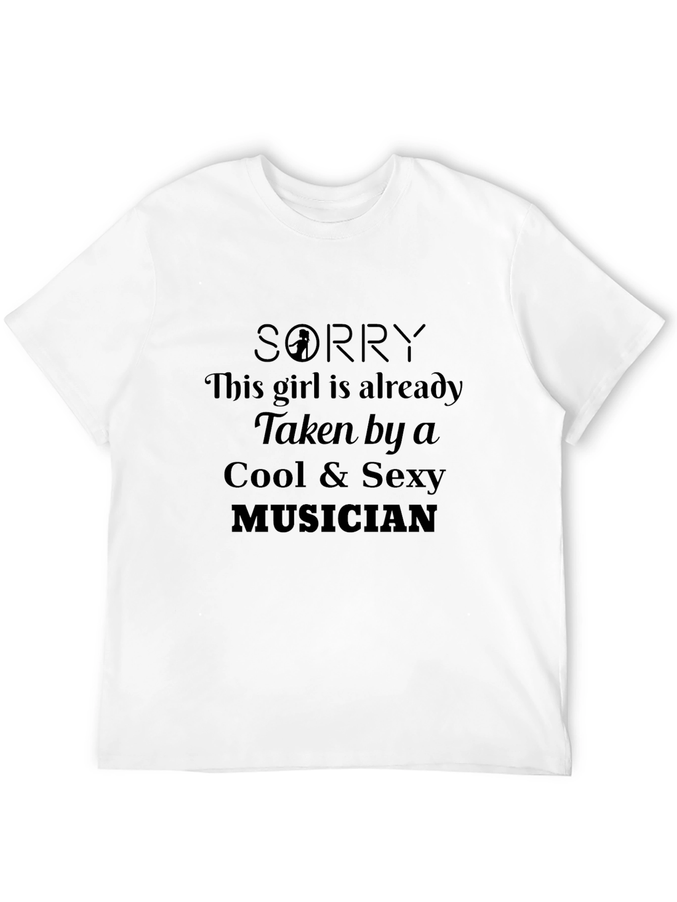 Black Funny Musician's Girl T-Shirt view 12
