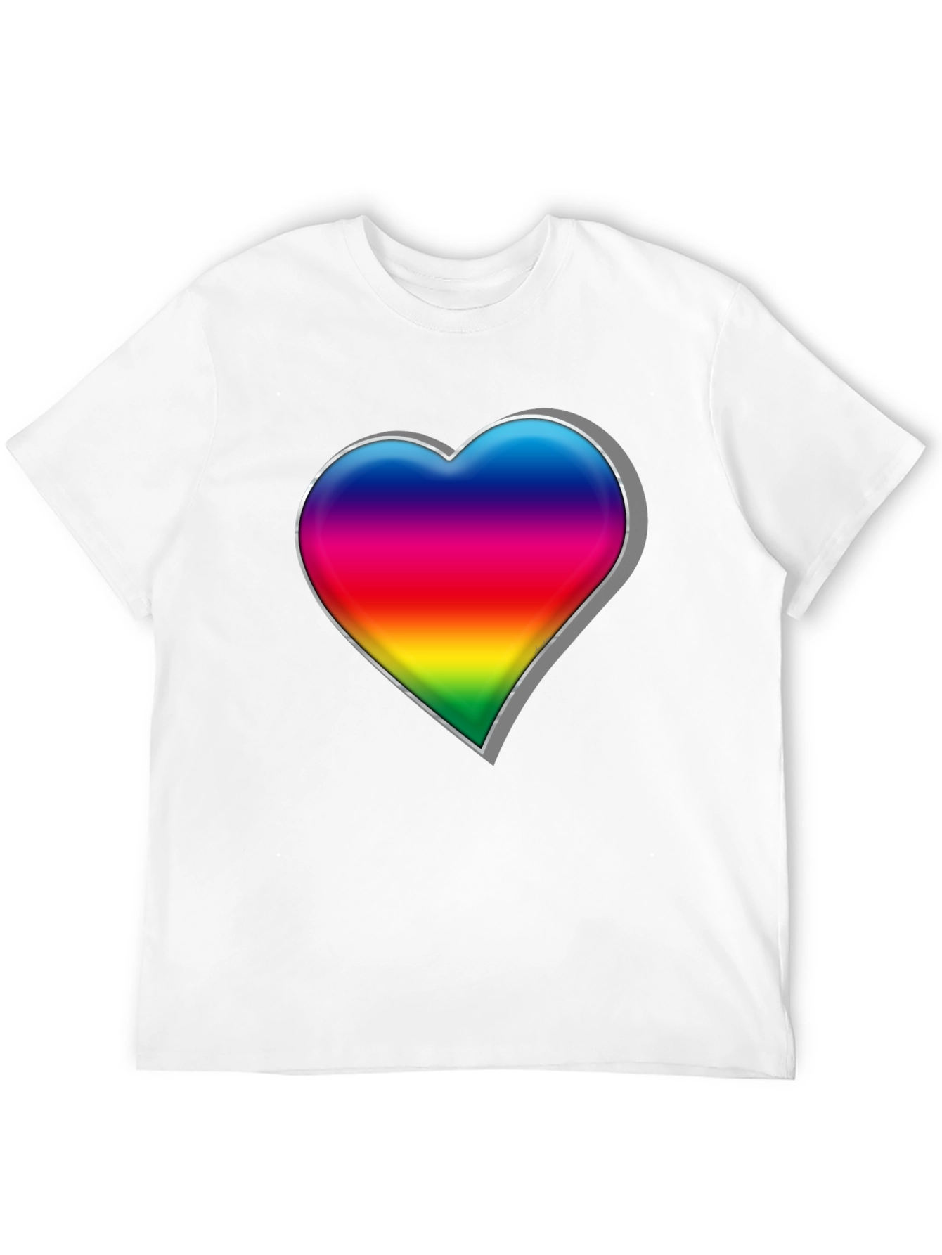 Black Rainbow Heart Graphic Tee - Black Cotton Blend Shirt view 12
