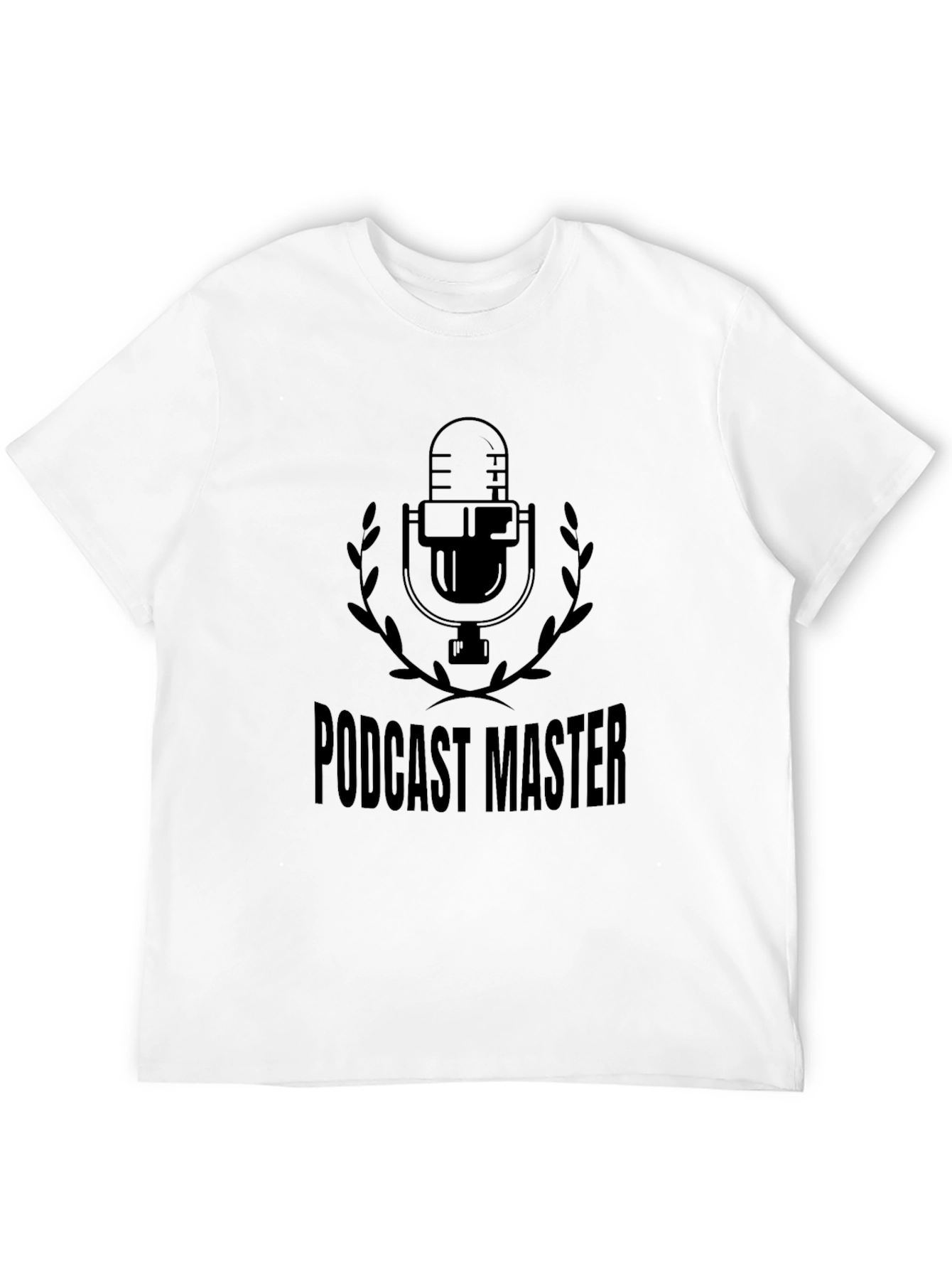 Black Podcast Master Black T-Shirt - Microphone Design view 12