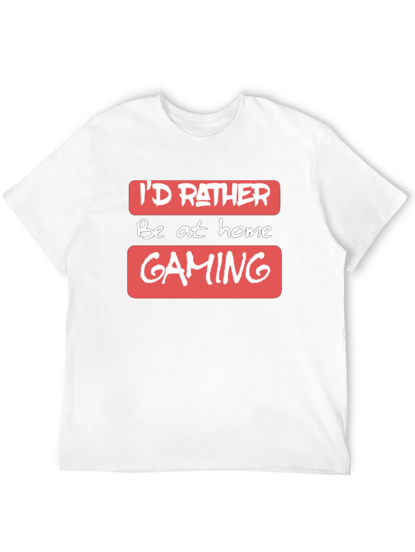 Black I'd Rather Be At Home Gaming - T-Shirt view 12