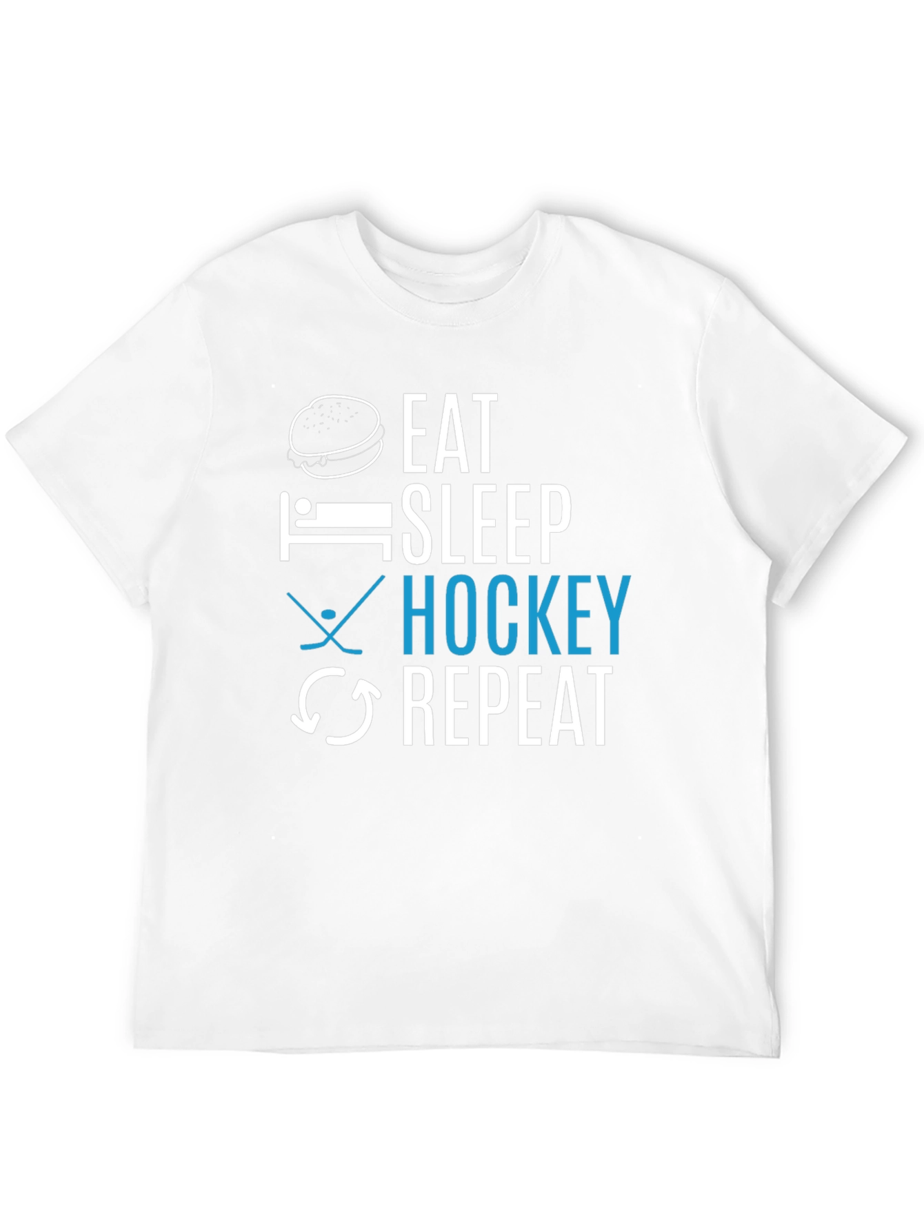 Black Eat Sleep Hockey Repeat Graphic Tee view 12