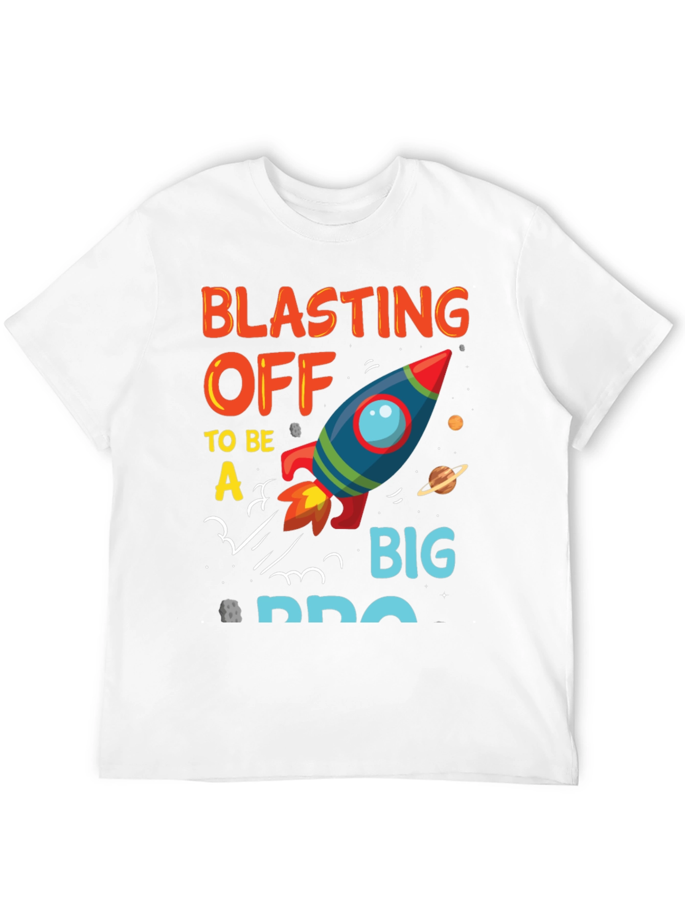 Black Blasting Off to Be a Big Bro T-Shirt view 12