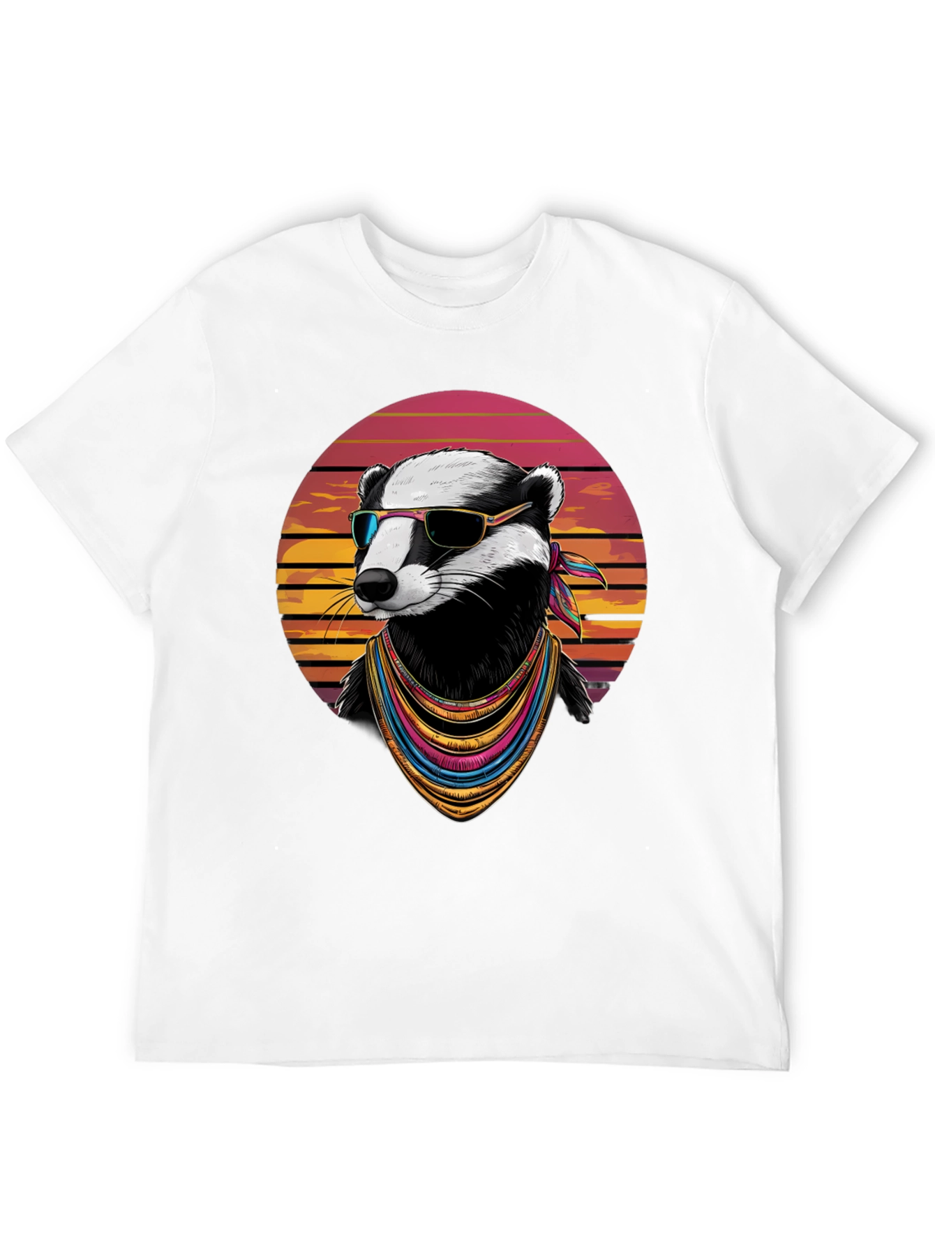 Black Cool Badger Graphic Tee - Retro Animal Shirt view 12