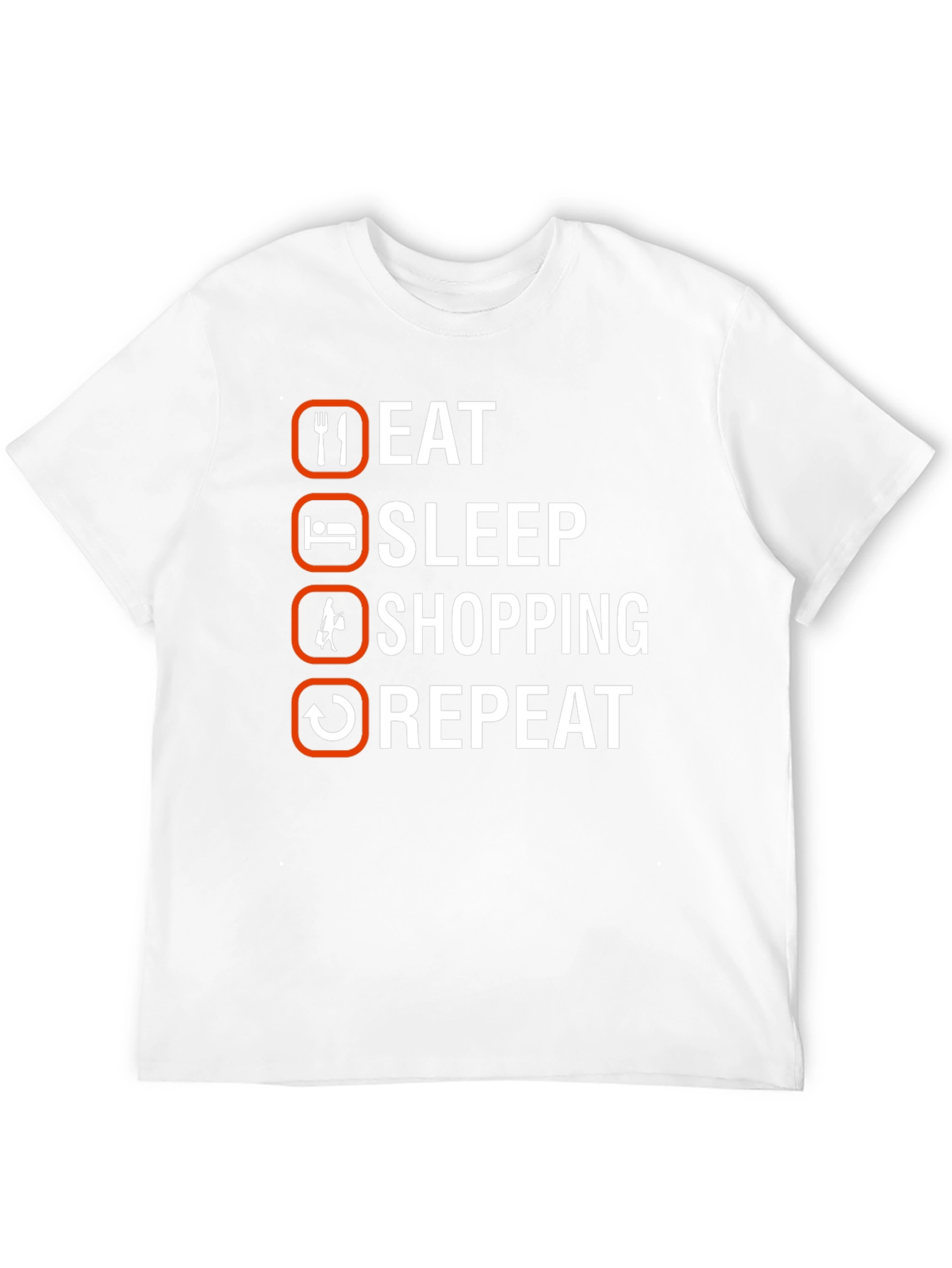 Black Eat Sleep Shopping Repeat T-Shirt view 12