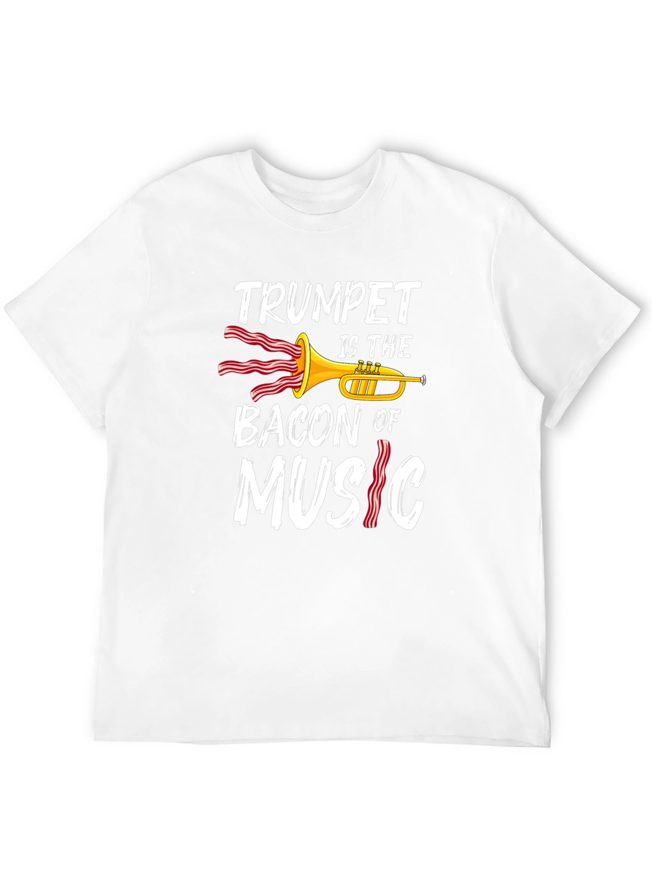Black Trumpet Bacon Music Graphic Tee view 12