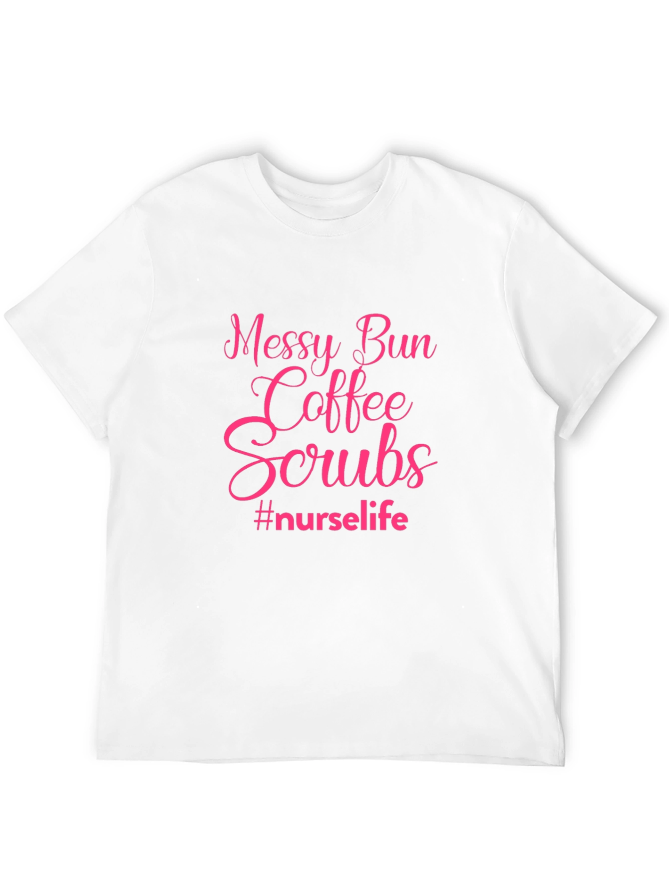 Black Messy Bun Coffee Scrubs Nurse T-Shirt view 12