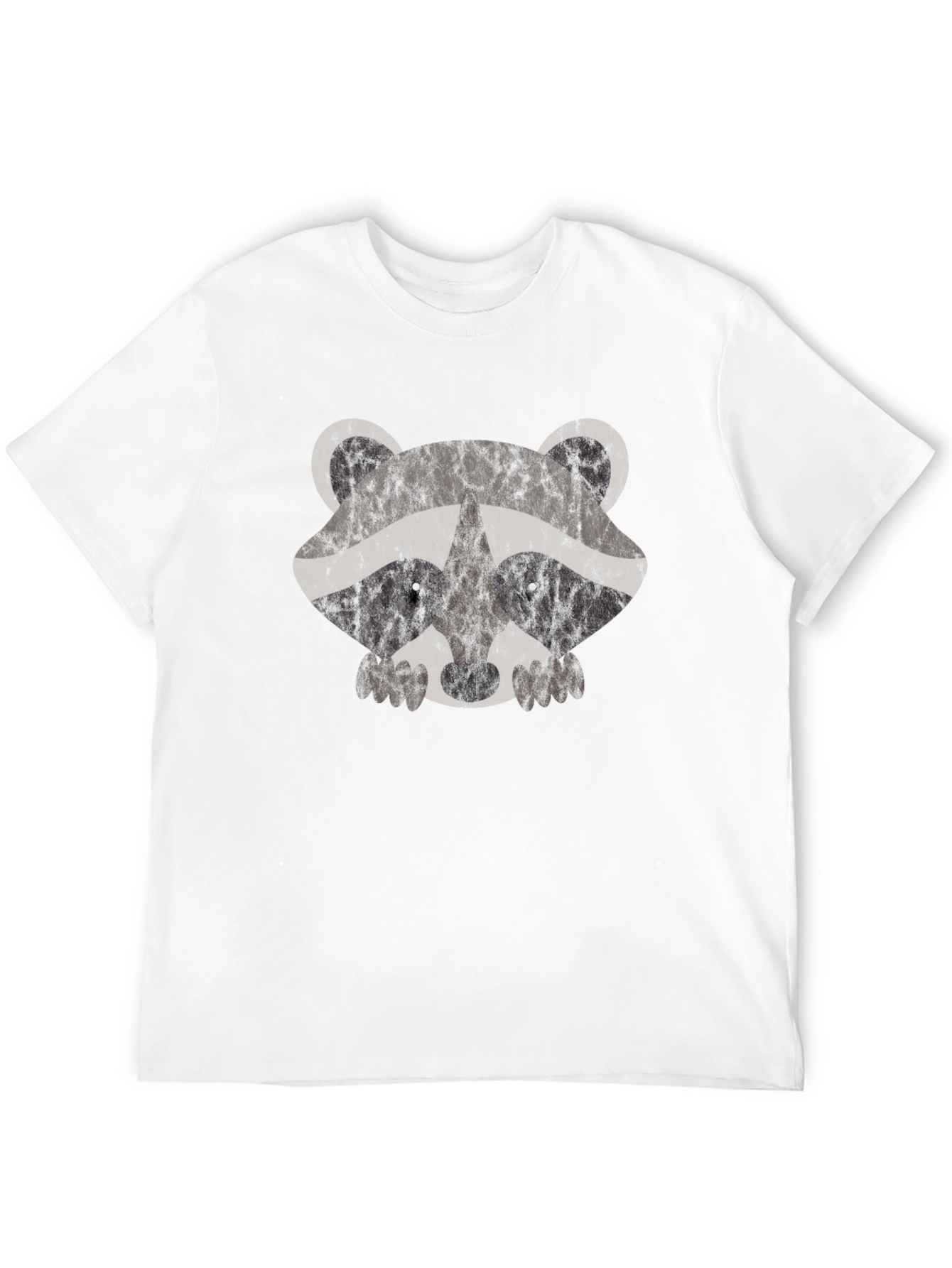 Black Cute Raccoon Graphic Tee - Men's Black T-Shirt view 12