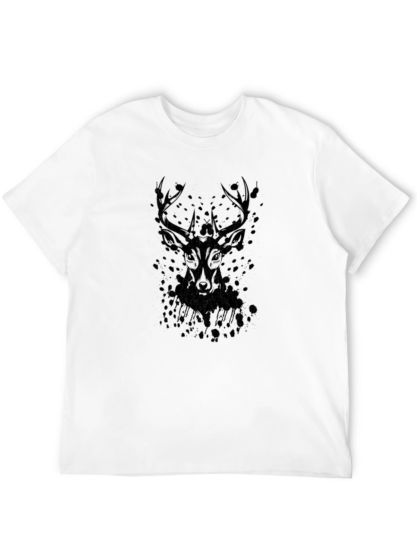Black Men's Black Deer Graphic Tee - Stylish Casual Wear view 12