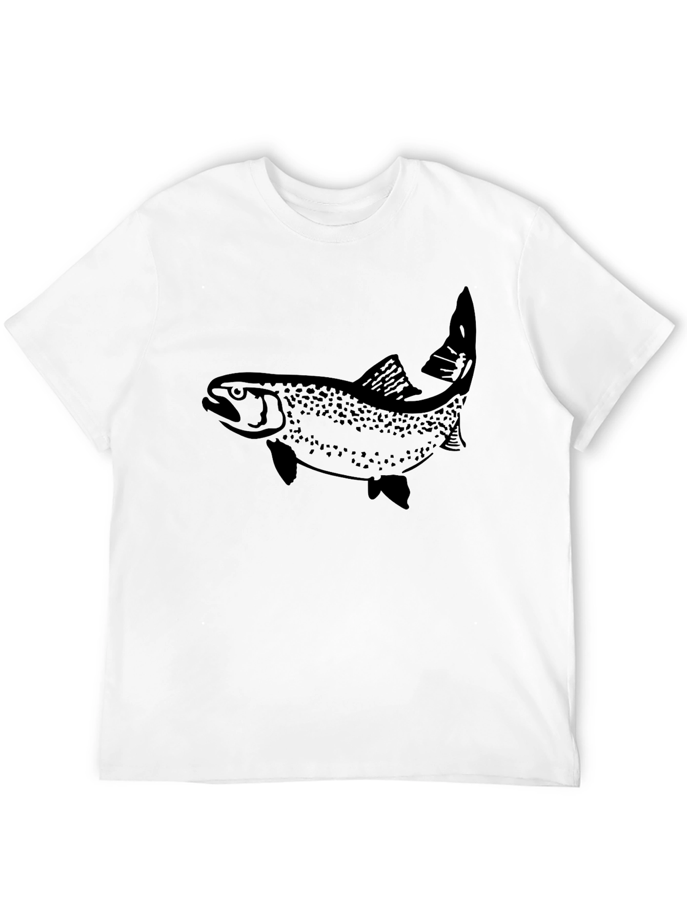 Black Black Trout Graphic T-Shirt - Casual Fishing Tee view 12