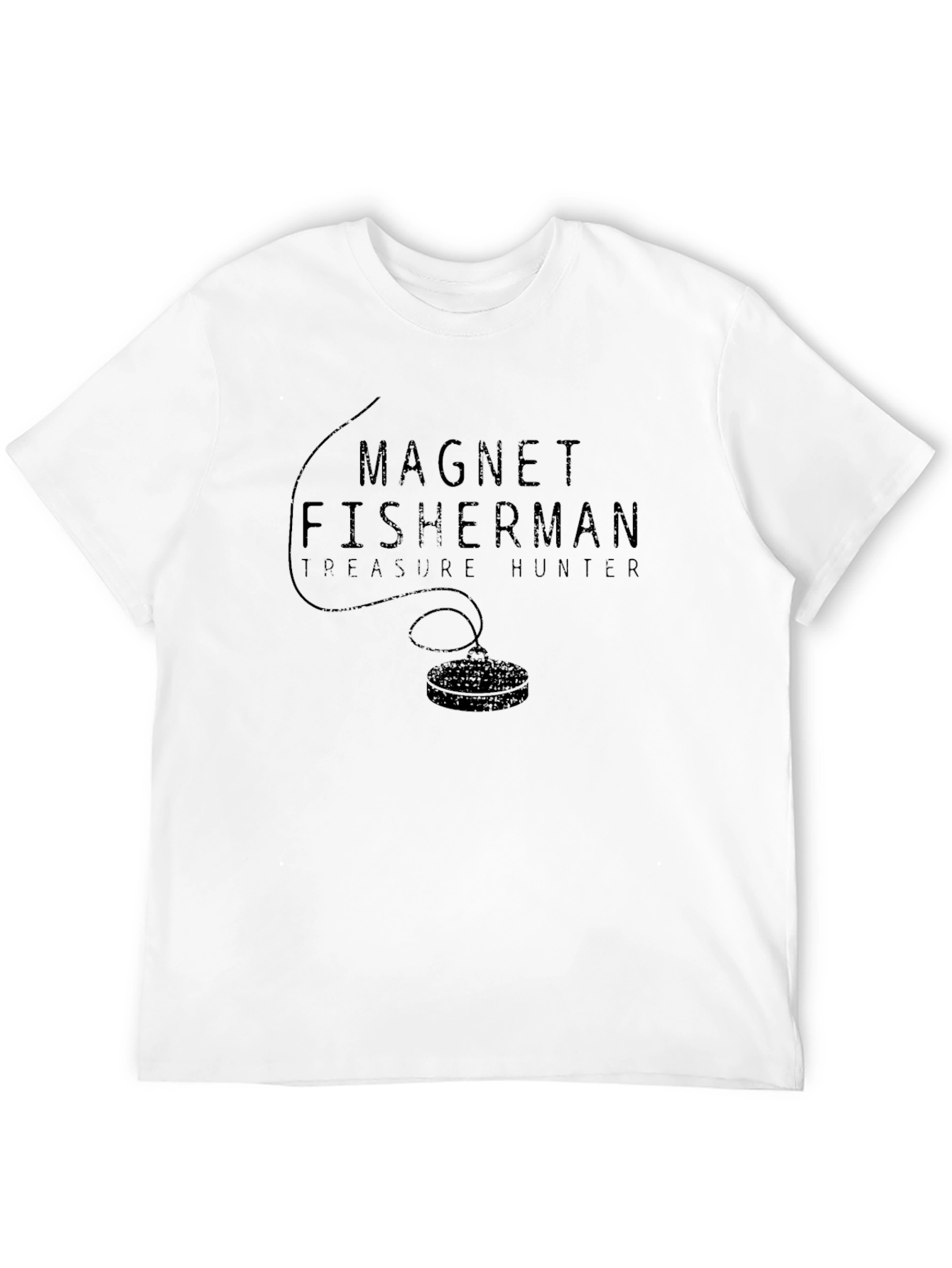 Black Magnet Fisherman Treasure Hunter T-Shirt view 12