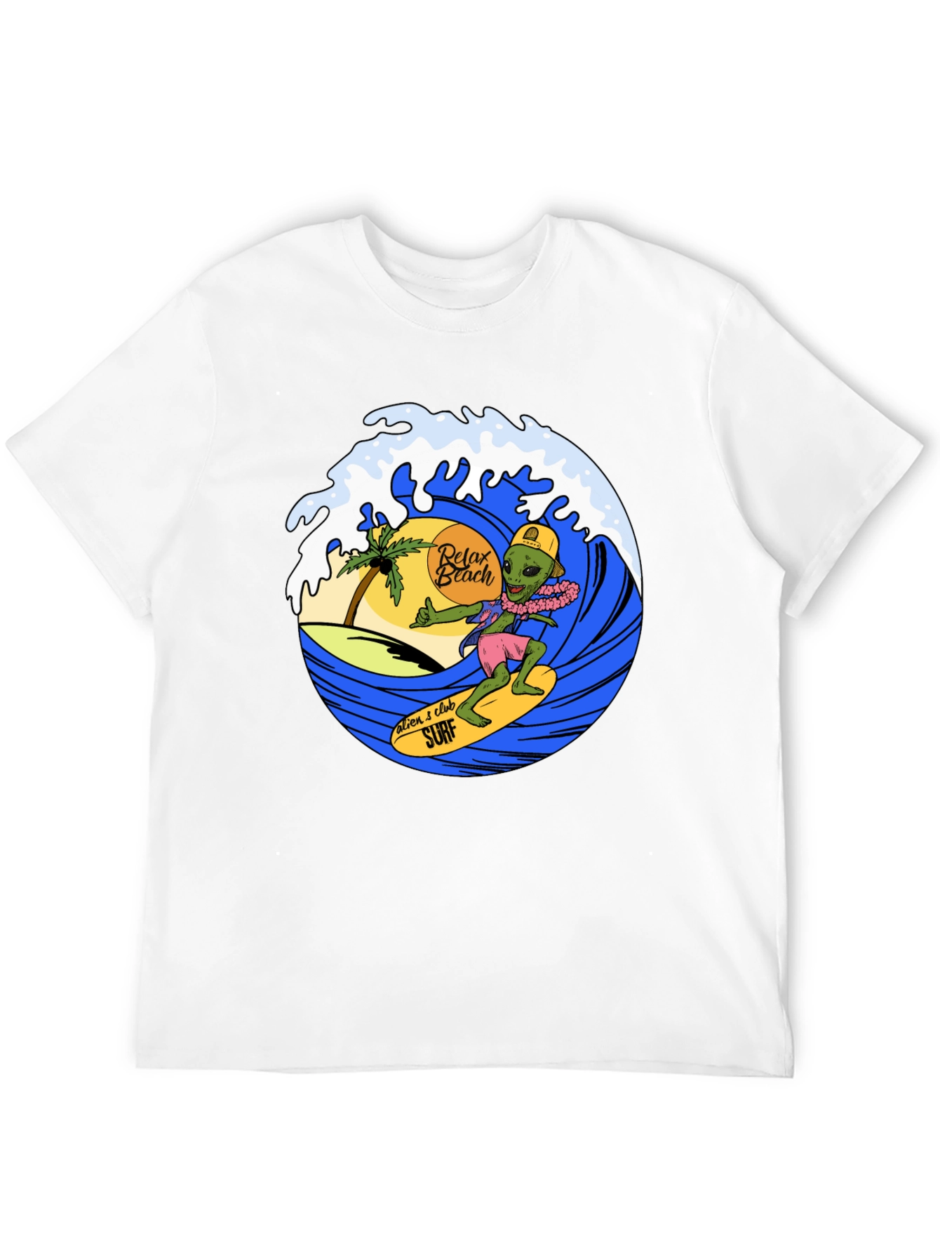 Black Alien Surf T-Shirt - Relax Beach Tee view 12