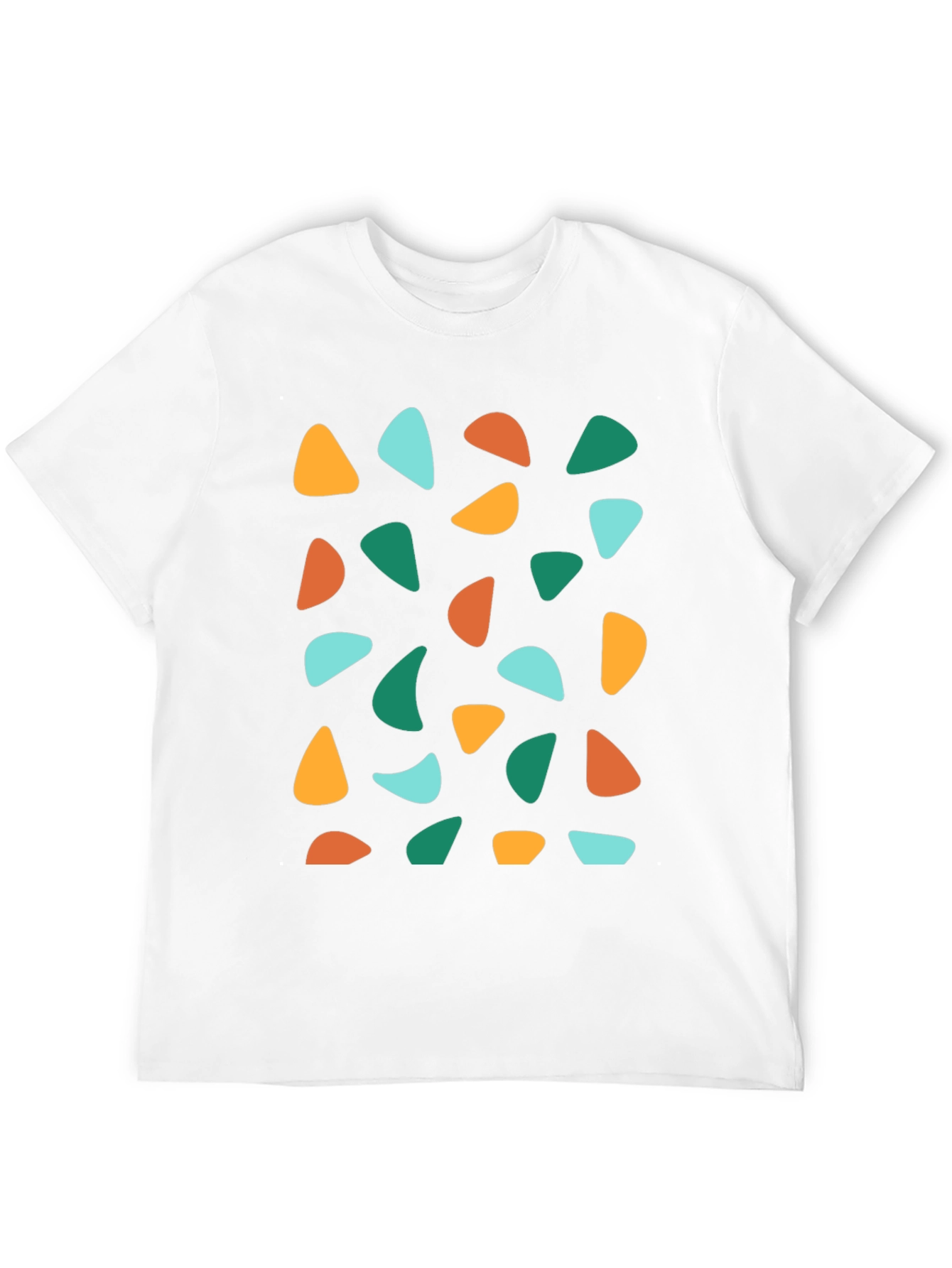 Black Retro Geometric Print Crew Neck T-Shirt view 12