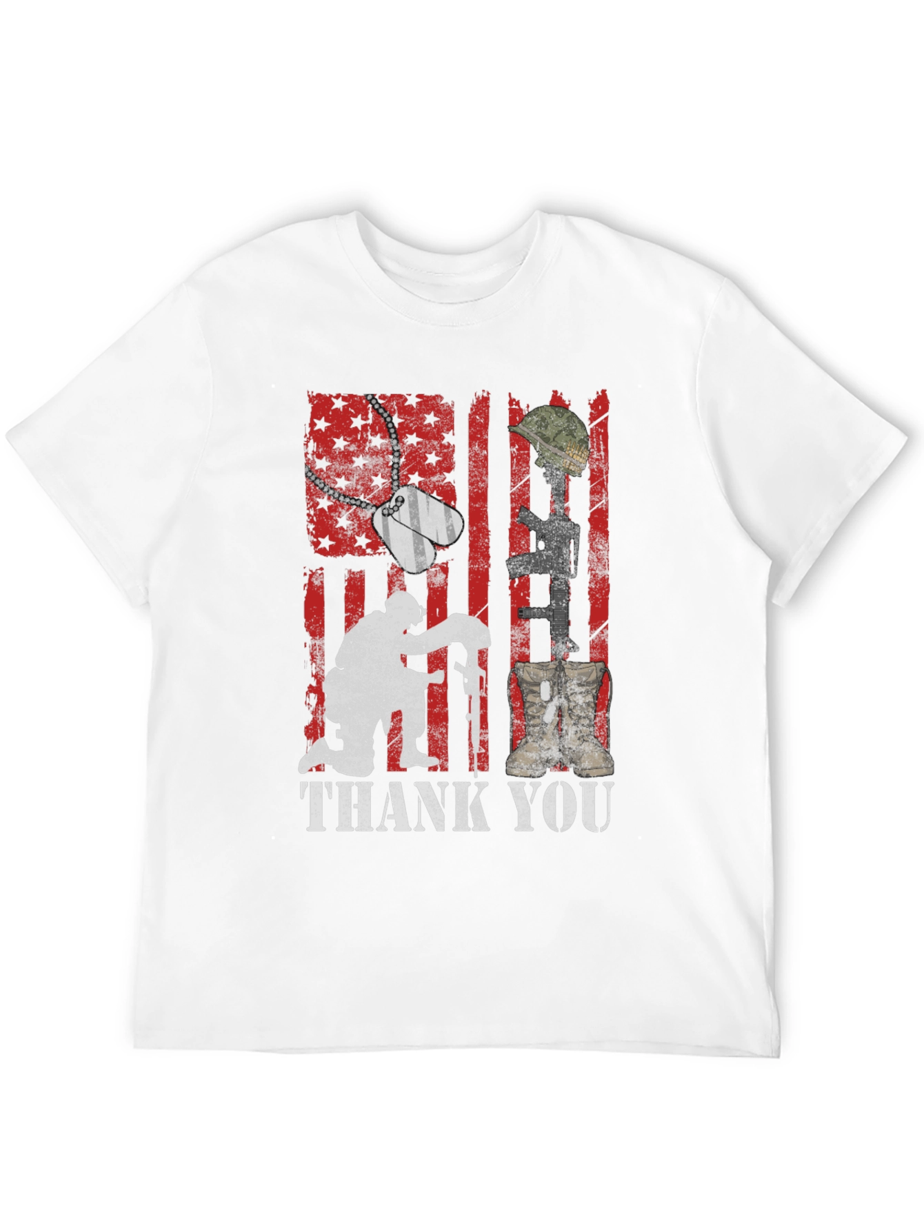 Black Thank You Military T-Shirt view 12