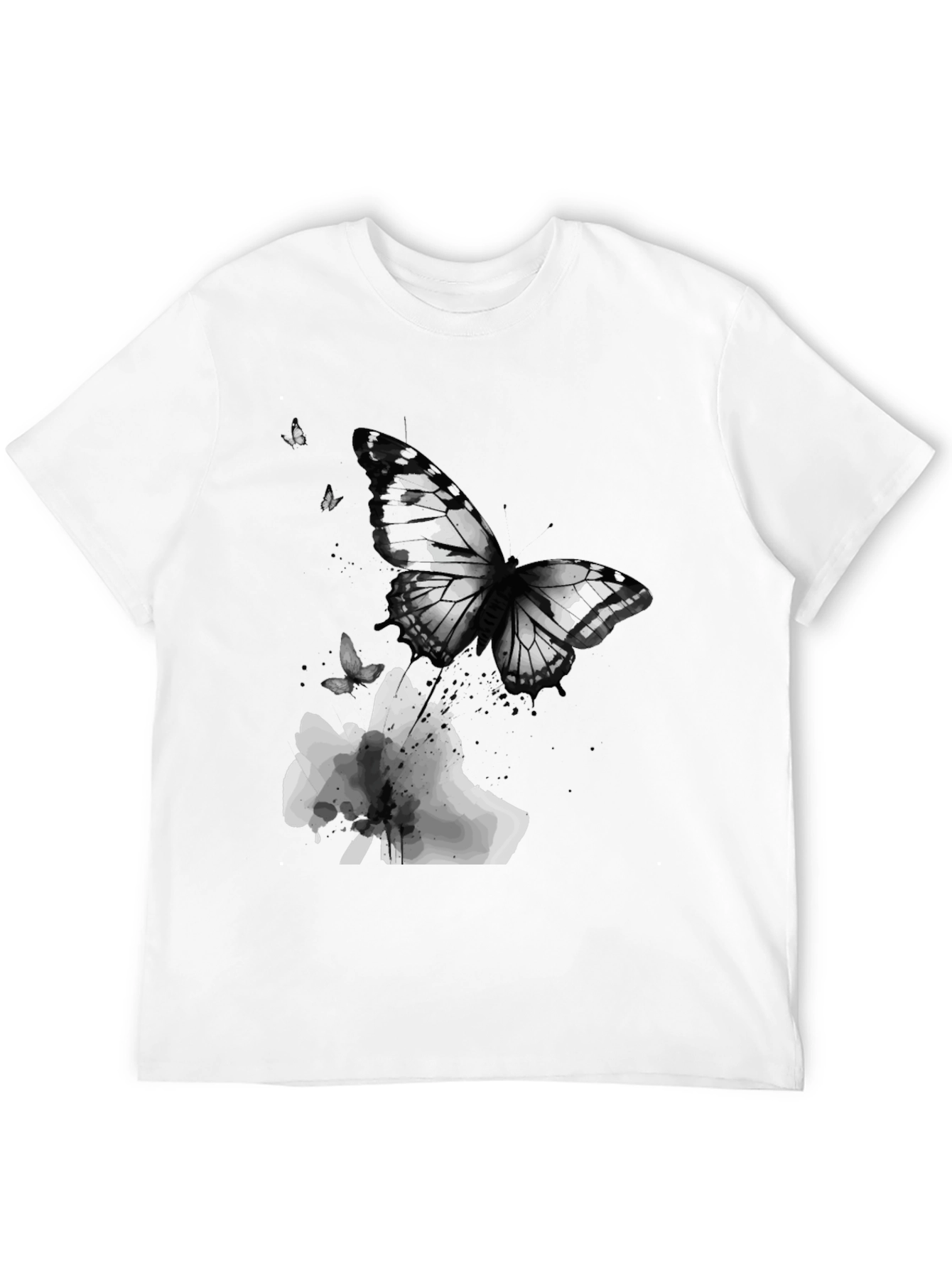 Black Butterfly Graphic Print Men's T-Shirt view 12