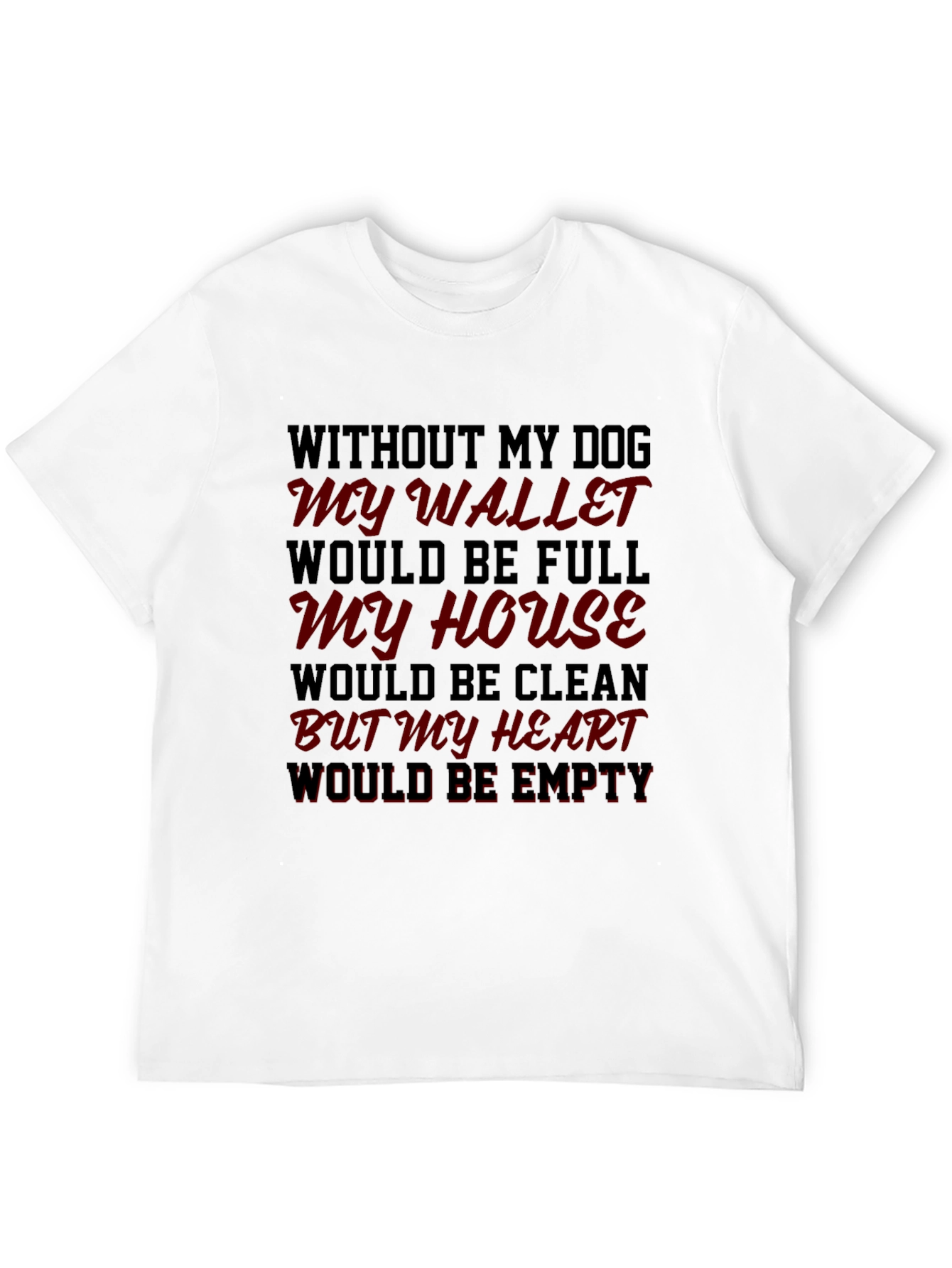 Black Dog Lover's T-Shirt: Empty Heart Design view 12