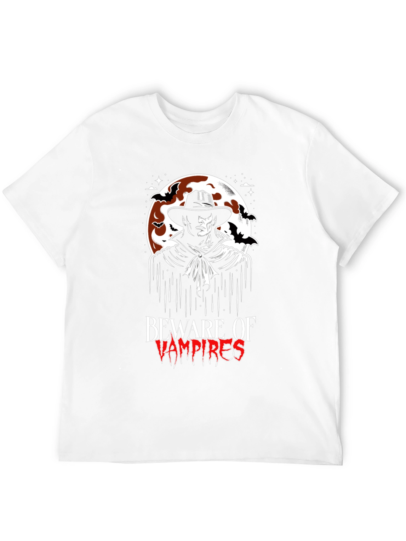 Black Beware of Vampires Graphic T-Shirt Halloween view 12