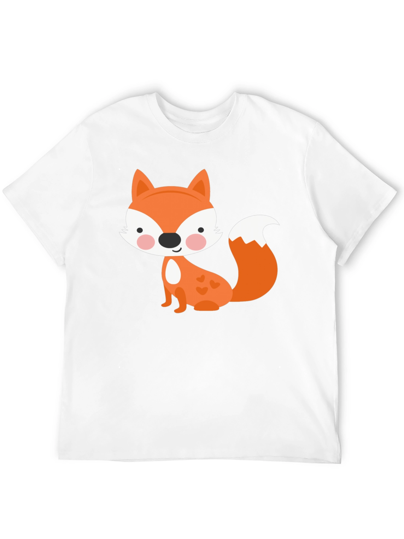 Black Cute Fox Graphic Tee - Fun & Playful Black T-Shirt view 12