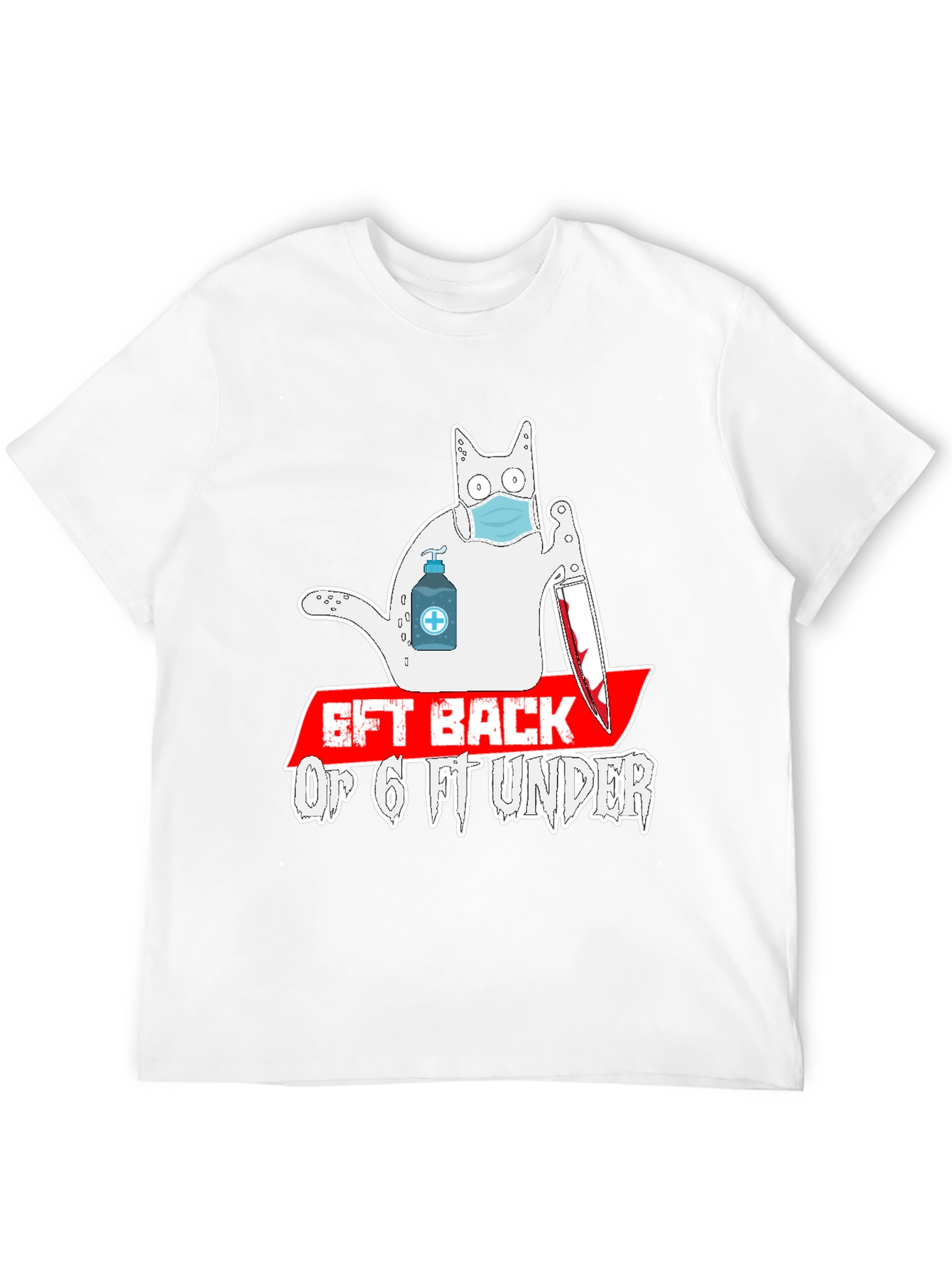 Black 6ft Back or 6ft Under Cat Graphic Tee view 12