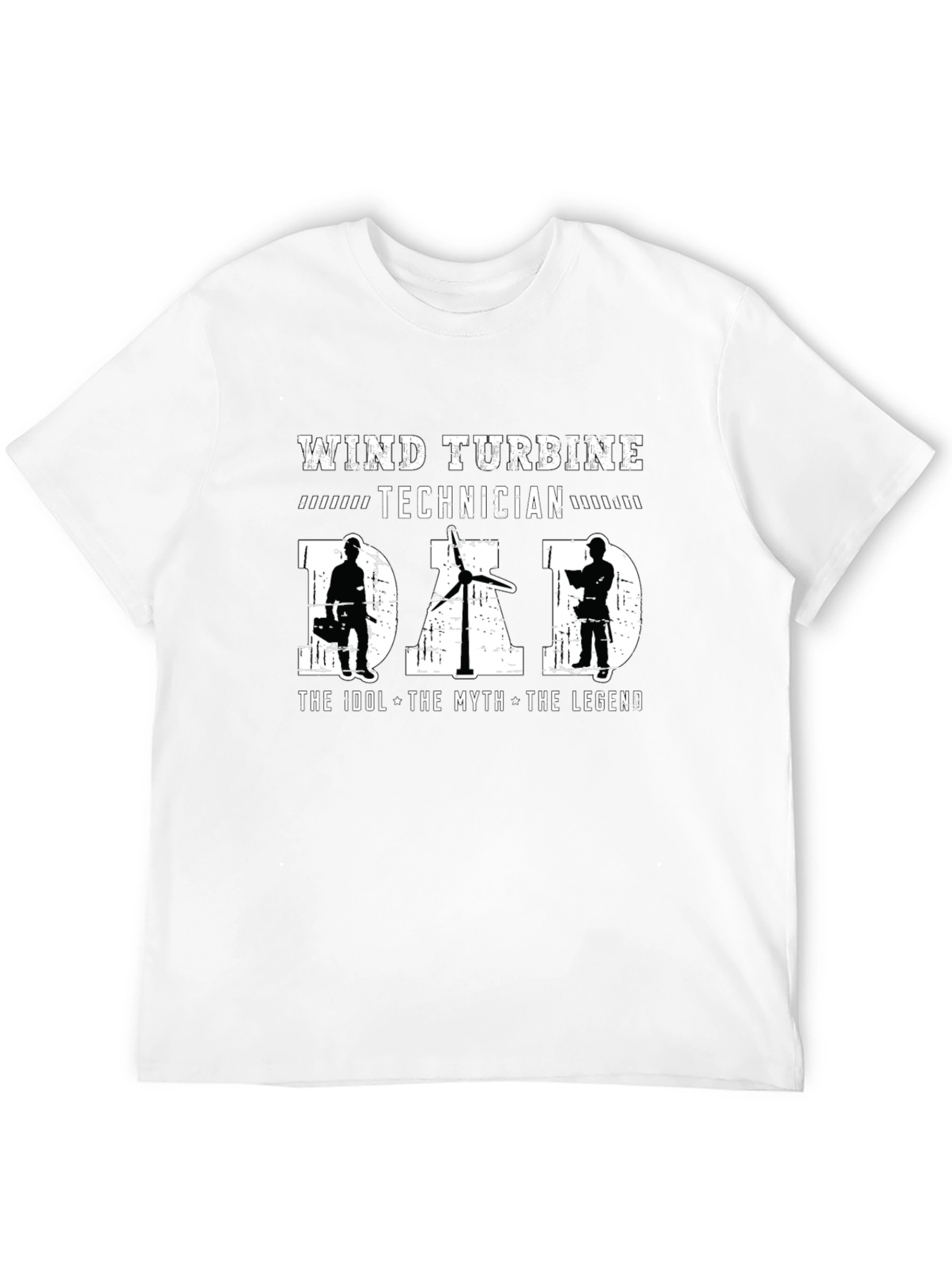 Black Wind Turbine Technician Dad T-Shirt - The Idol, Myth, Legend view 12