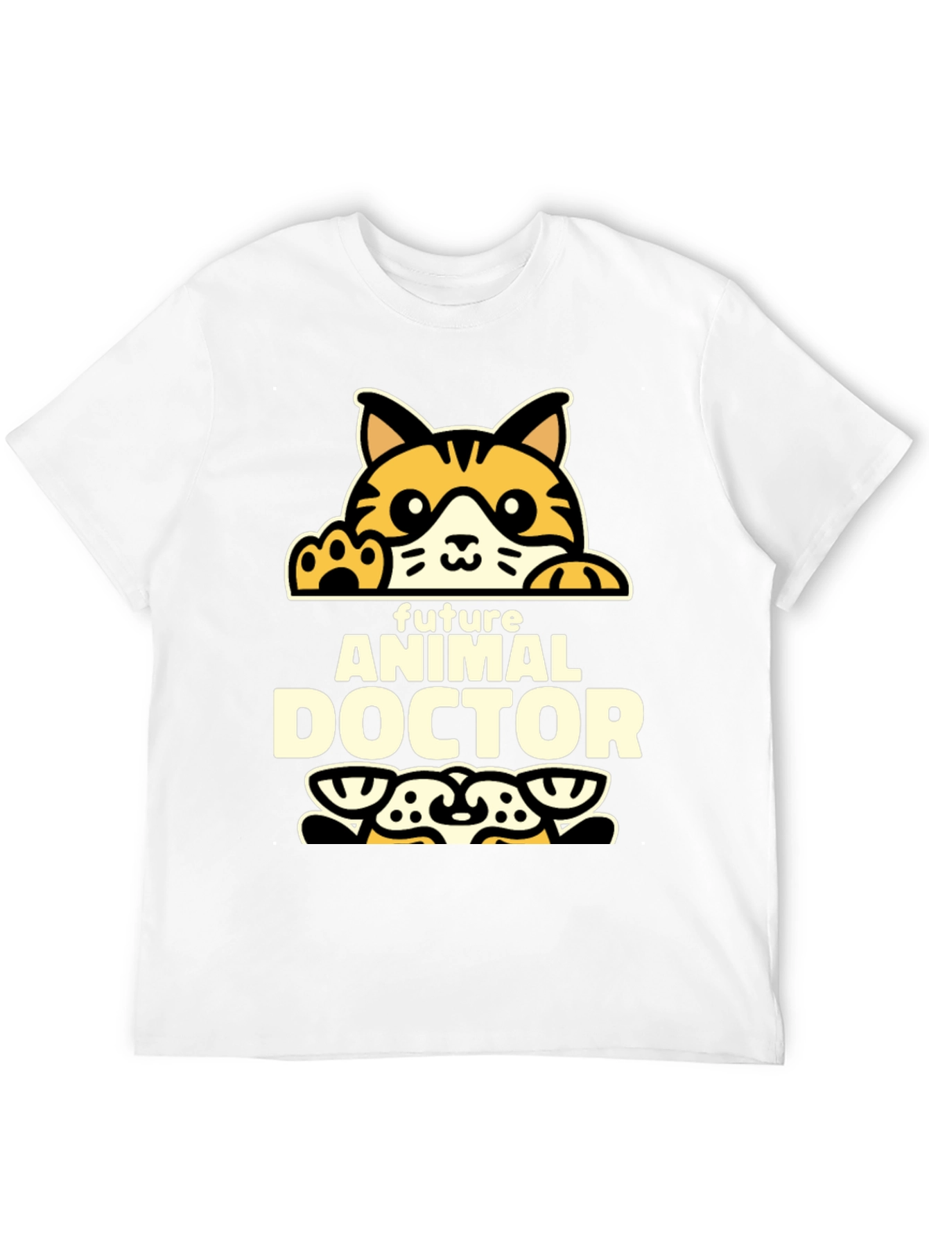 Black Future Animal Doctor T-Shirt - Cute Cat Design view 12