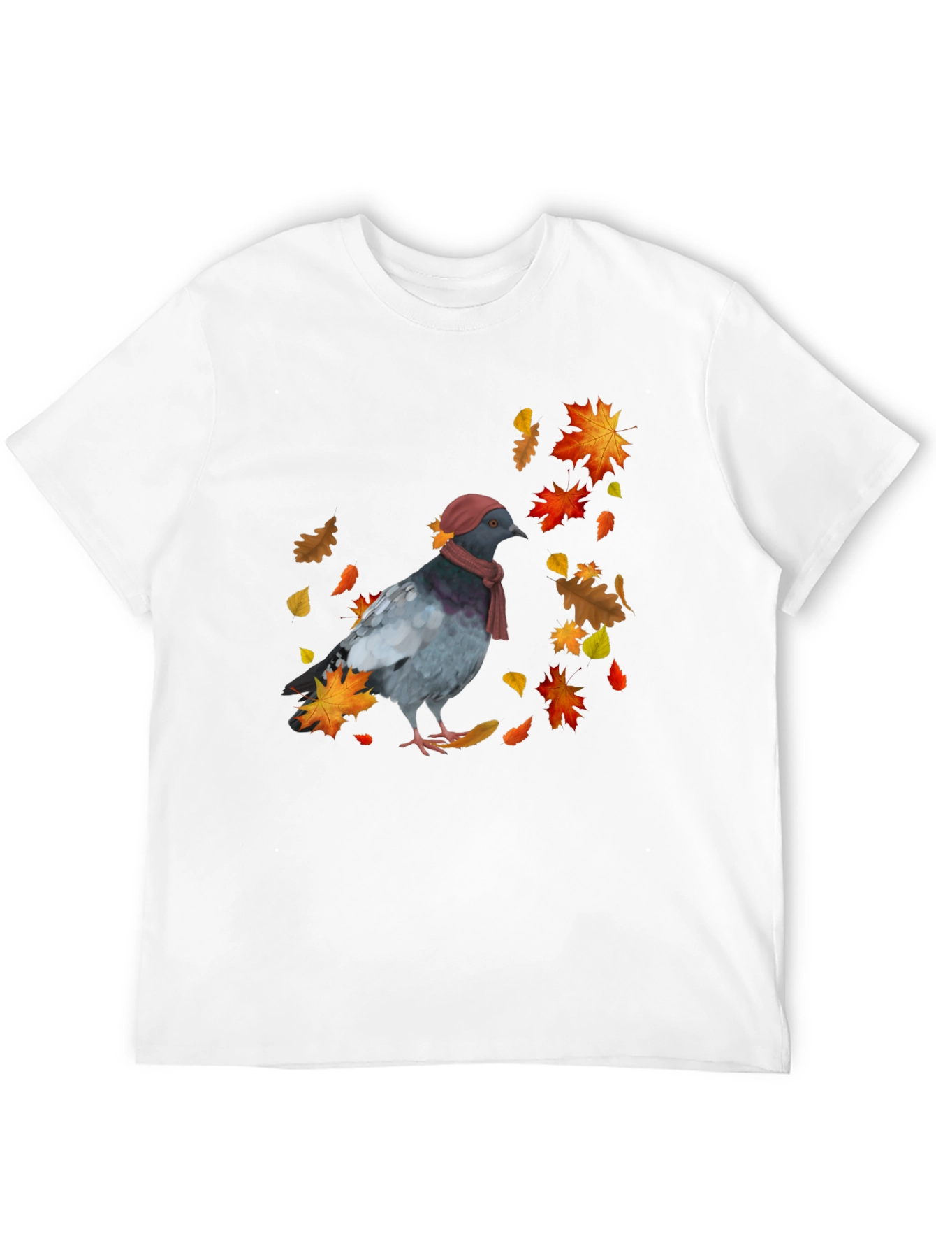 Black Pigeon Fall T-Shirt - Autumn Bird Tee view 12