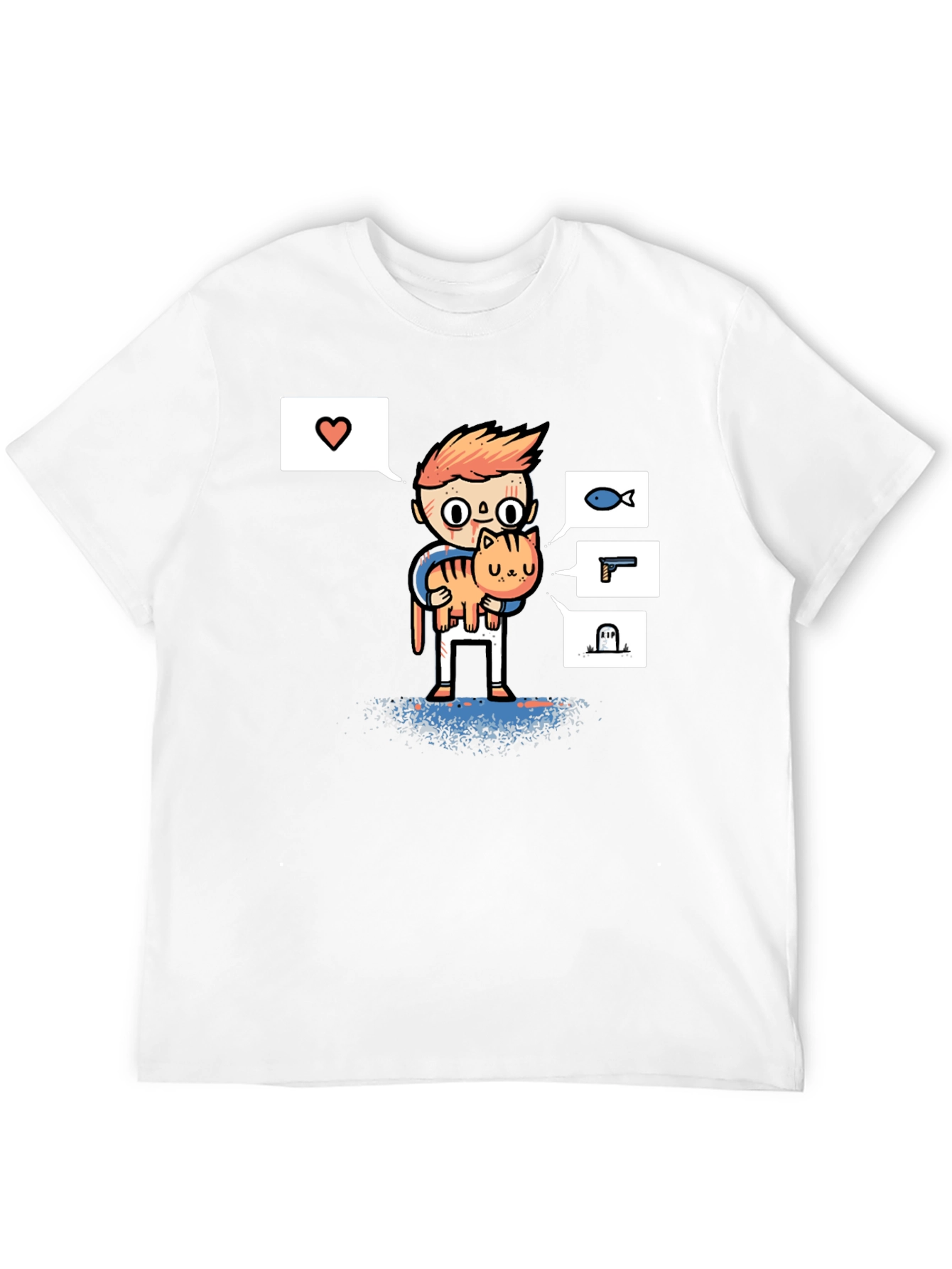 Black Cat Lover Graphic T-Shirt - Black Cotton Tee view 12