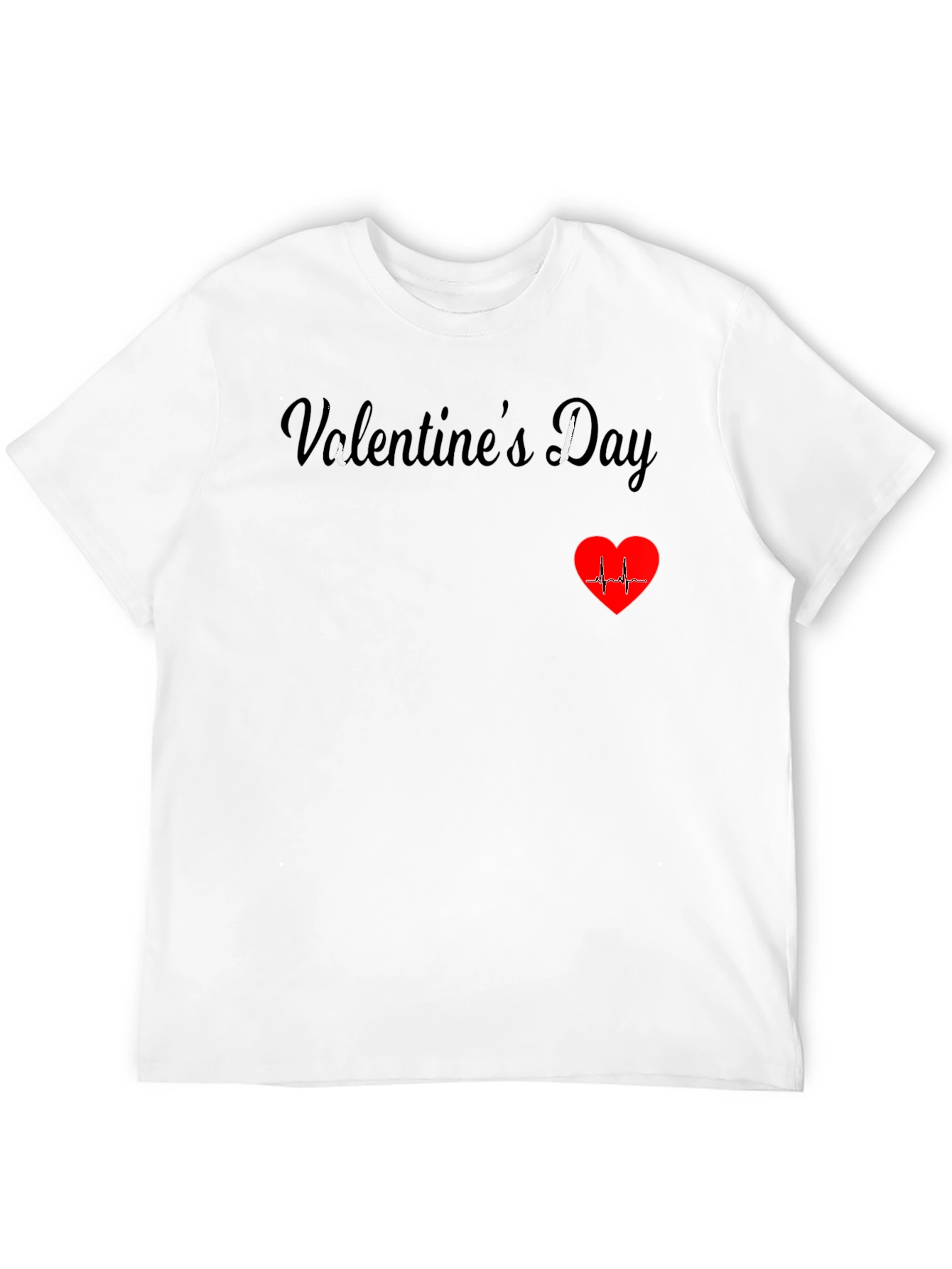 Black Valentine's Day Heartbeat T-Shirt view 12