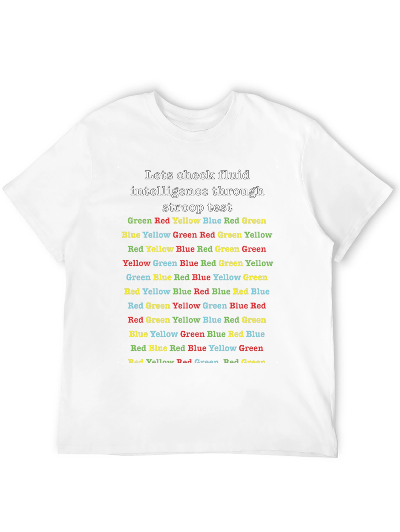 Black Stroop Test Fluid Intelligence T-Shirt view 12