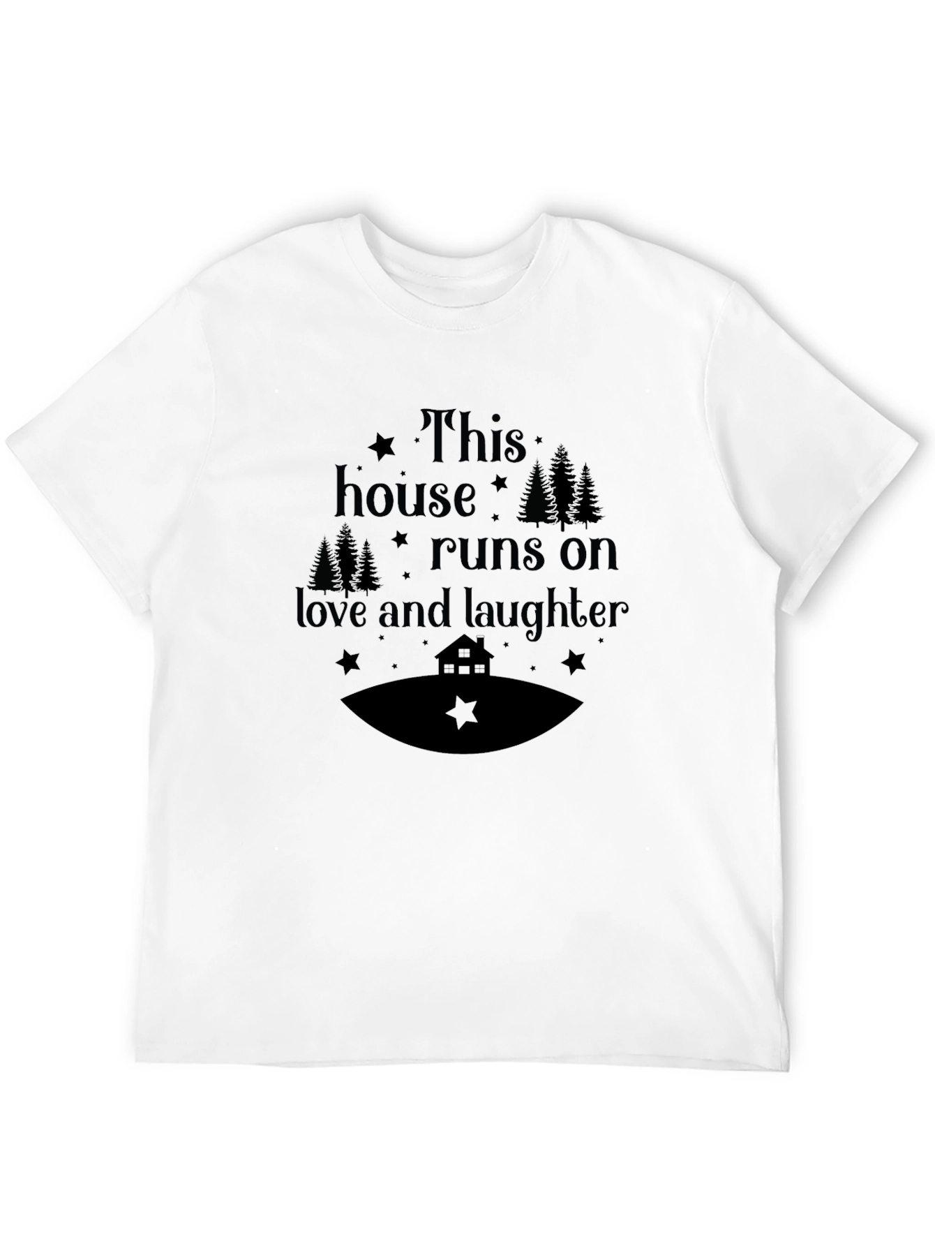 Black This House Runs on Love and Laughter Graphic Tee view 12