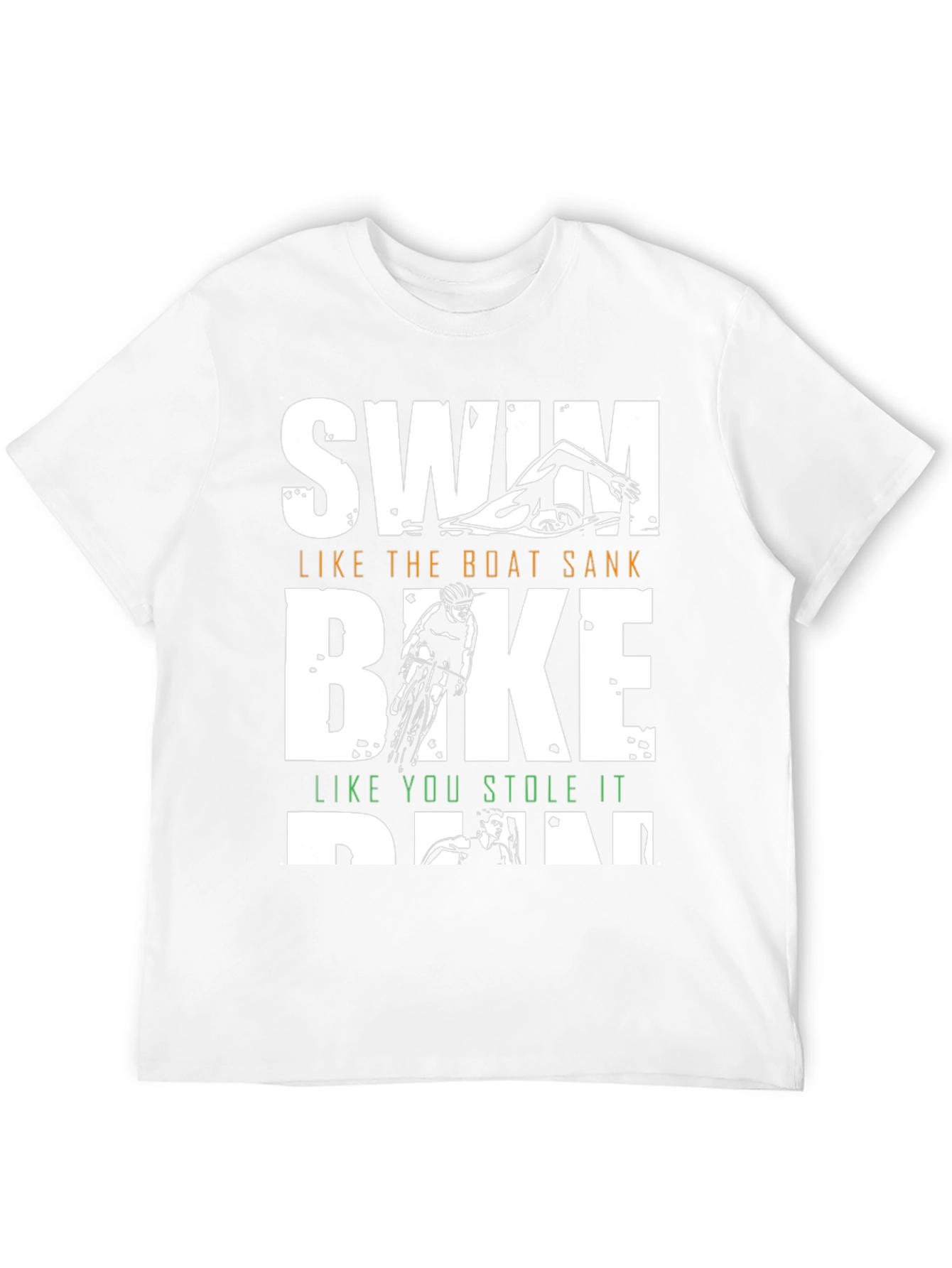 Black Triathlon T-Shirt: Swim, Bike, Run view 12
