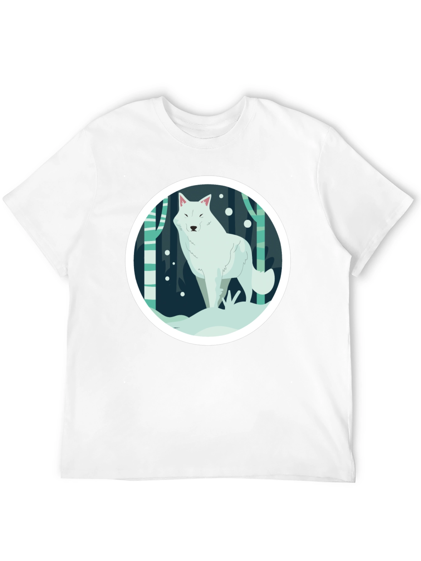 Black Arctic Wolf Graphic Tee - Black Unisex T-Shirt view 12