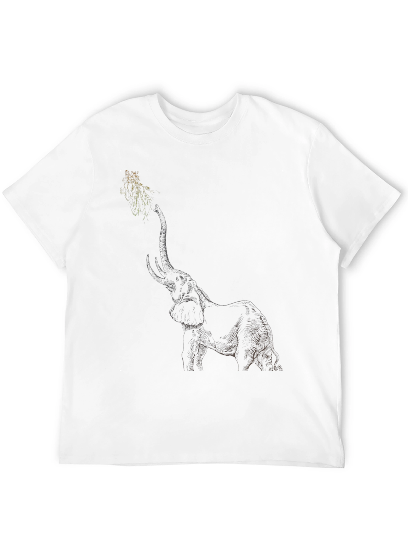 Black Elephant Sketch Black T-Shirt view 12