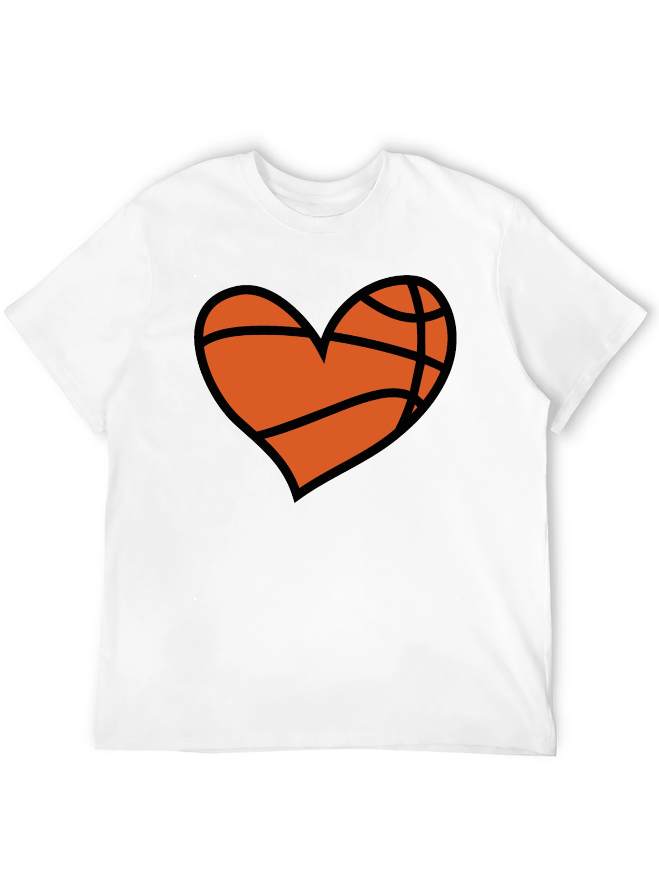 Black Basketball Heart Graphic T-Shirt view 12