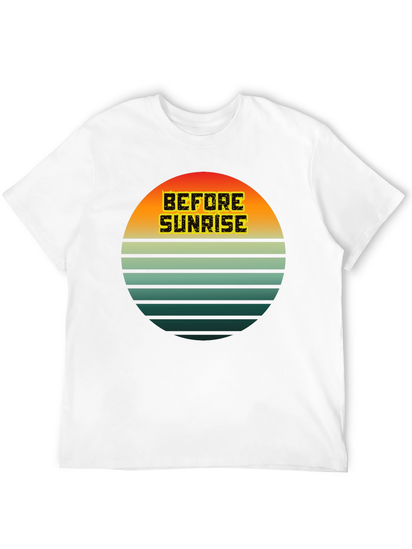 Black Retro Sunset 'Before Sunrise' Graphic Tee - Unisex view 12