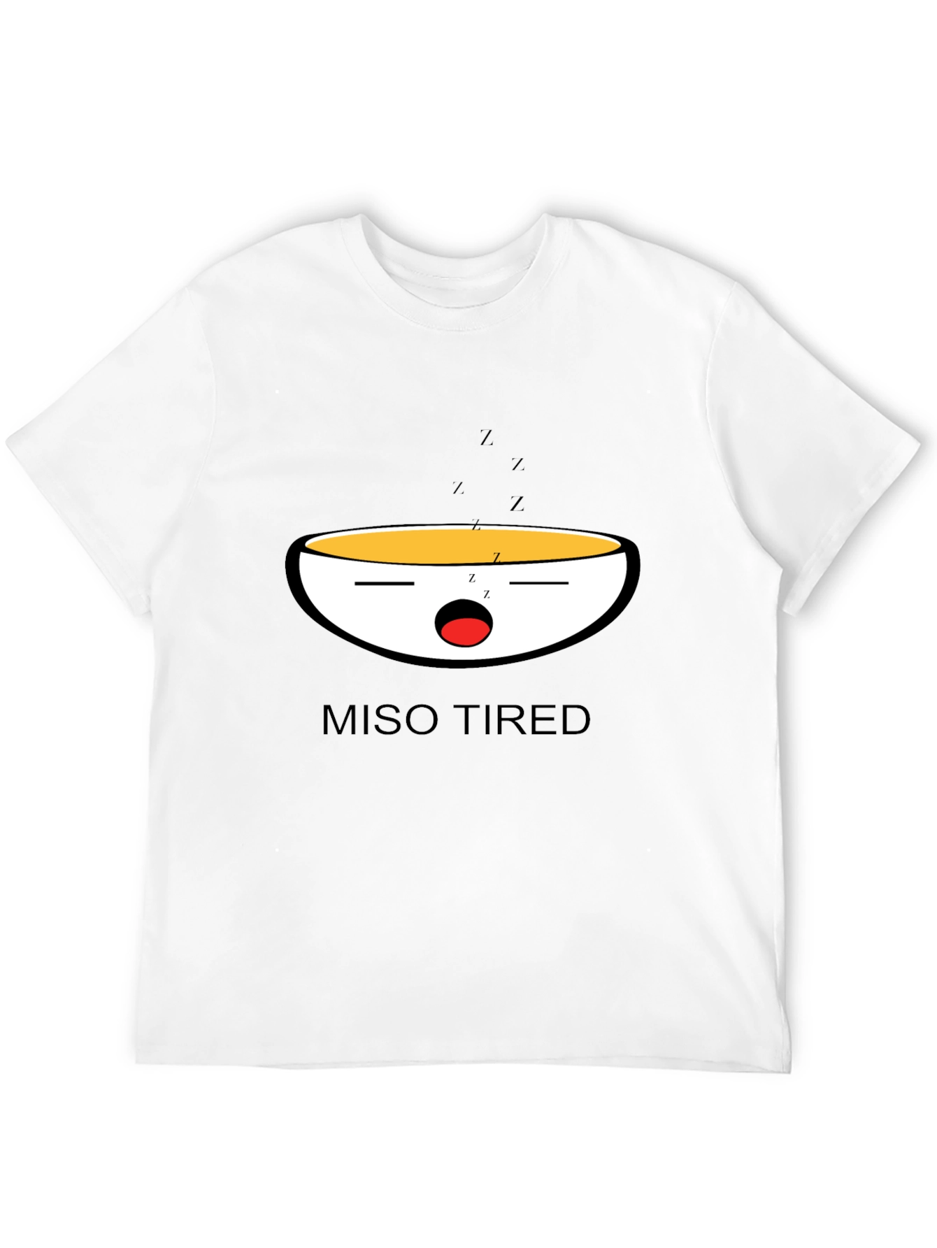 Black Miso Tired Funny Graphic T-Shirt view 12