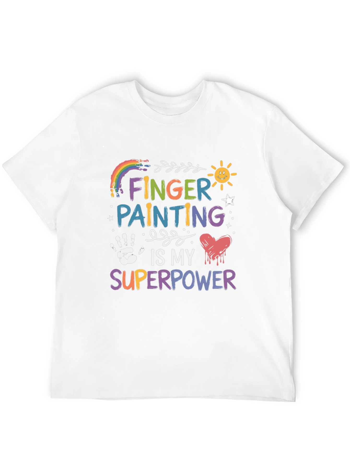 Black Finger Painting is My Superpower Graphic T-Shirt view 12