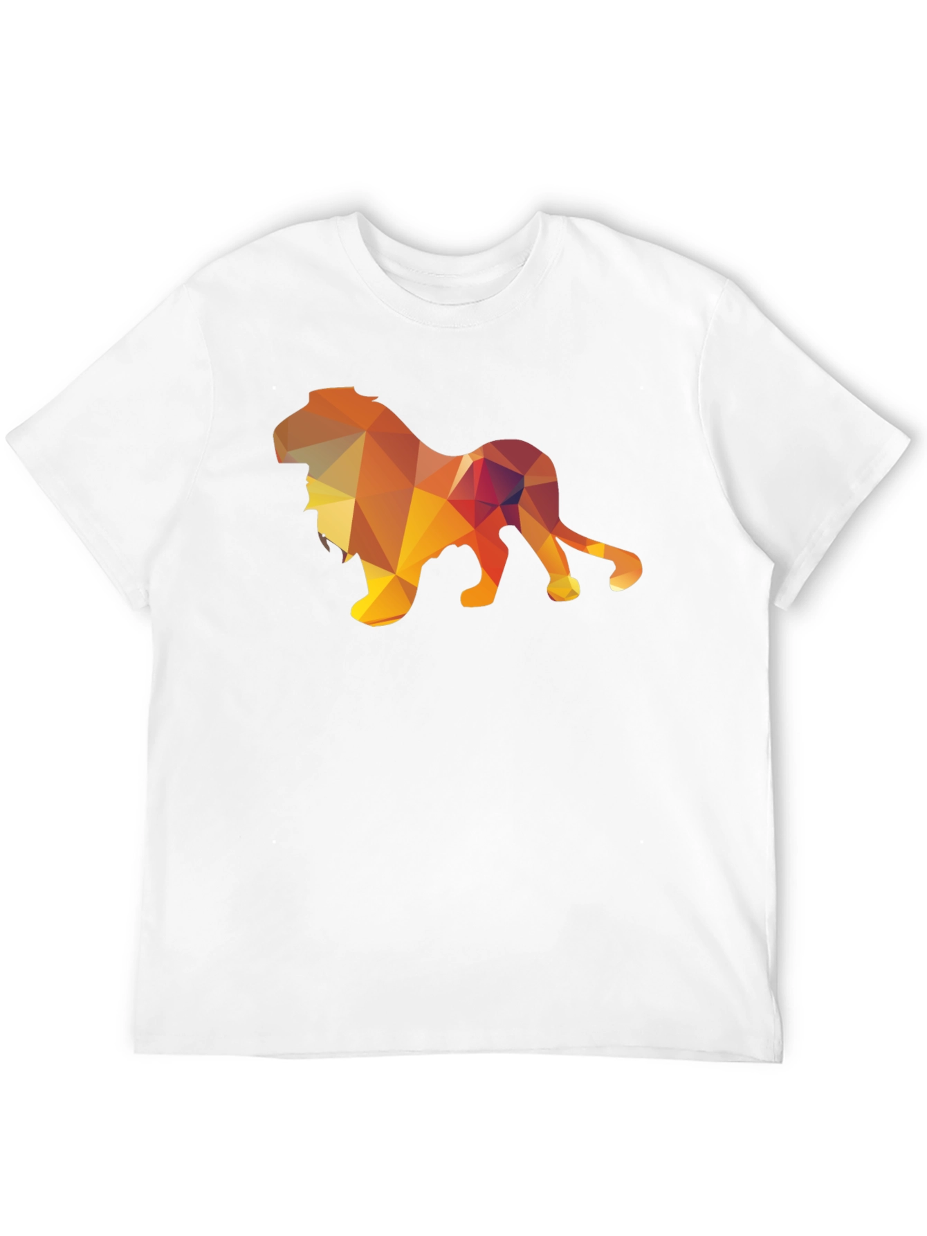 Black Geometric Lion Graphic Tee - Stylish Men's Black T-Shirt view 12