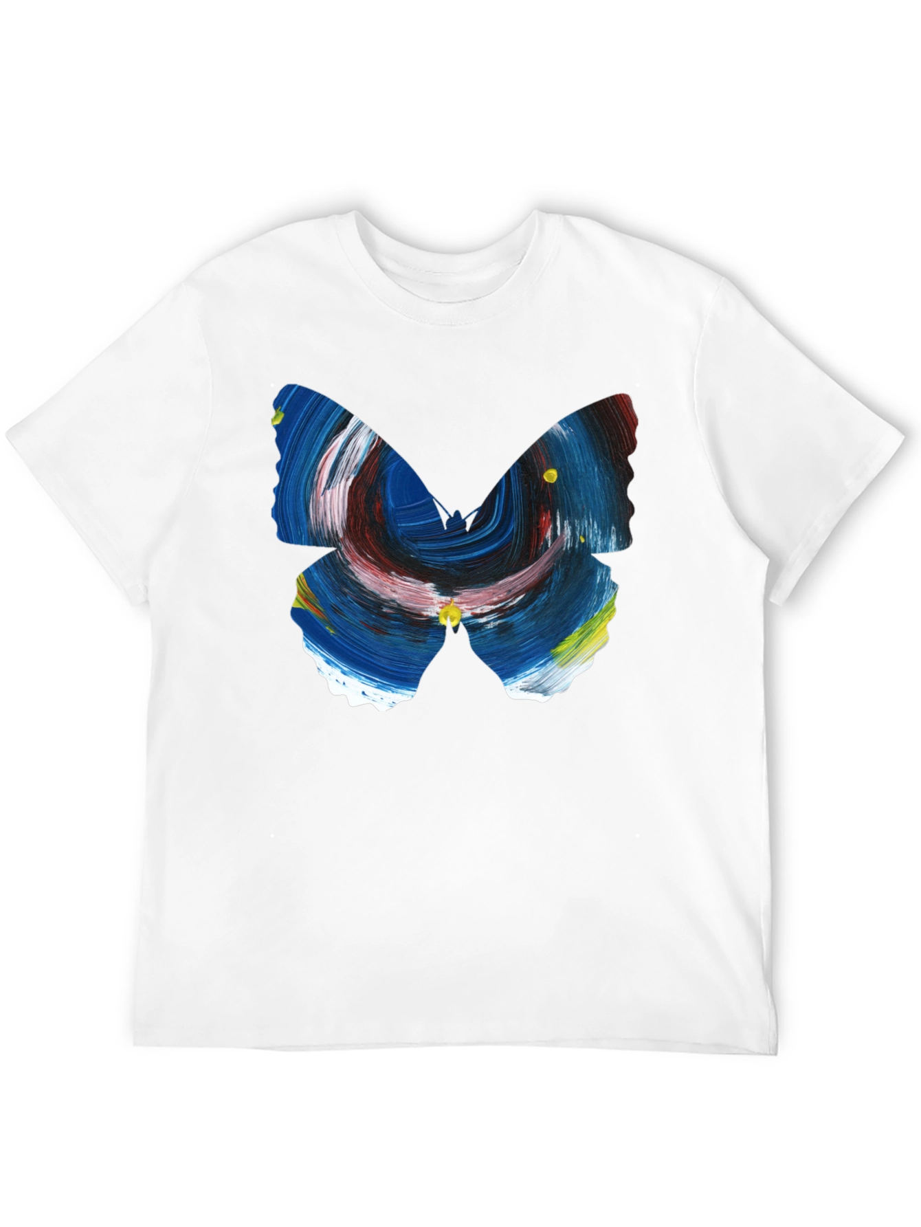 Black Abstract Butterfly Graphic Men's Black T-Shirt view 12