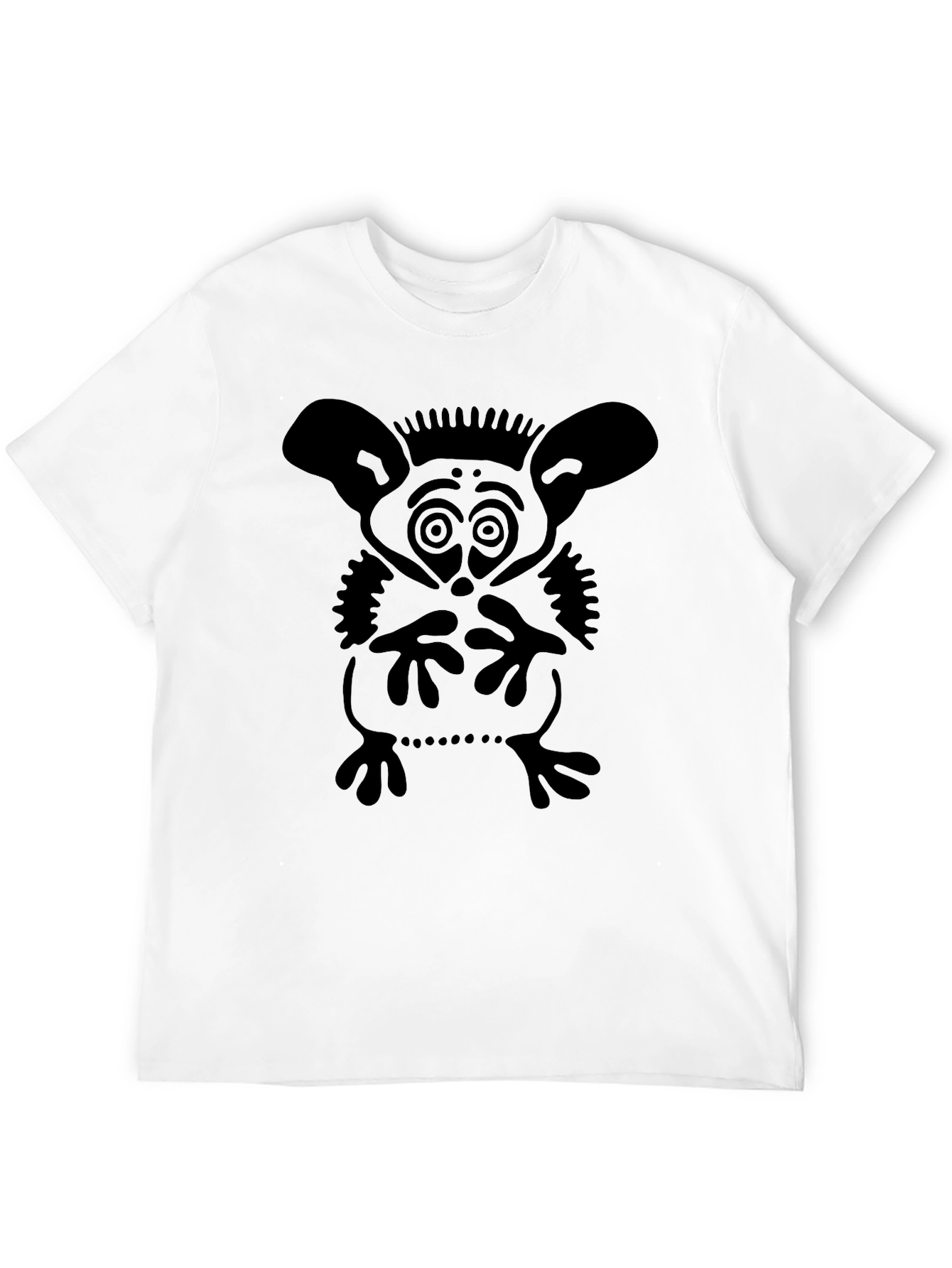 Black Unique Graphic Tee - Abstract Creature Design view 12