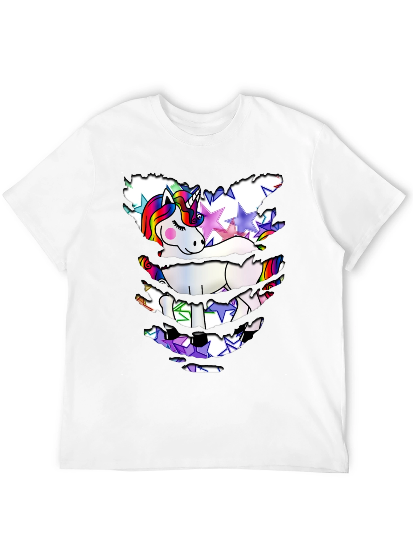 Black Unicorn Star T-Shirt - Distressed Look view 12