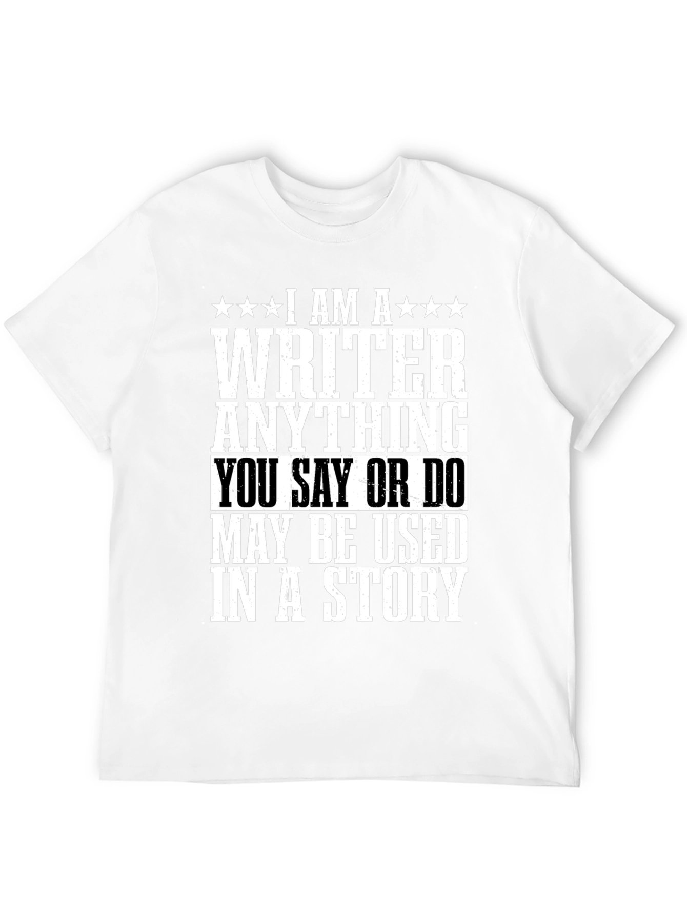 Black I AM A WRITER Funny T-Shirt view 12