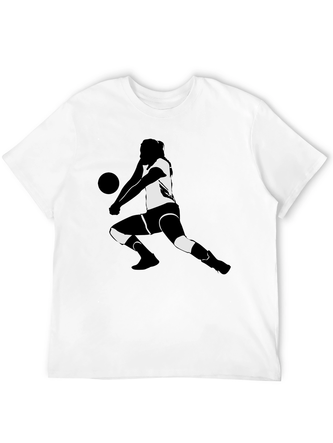 Black Volleyball Player Graphic Tee - Black T-Shirt view 12