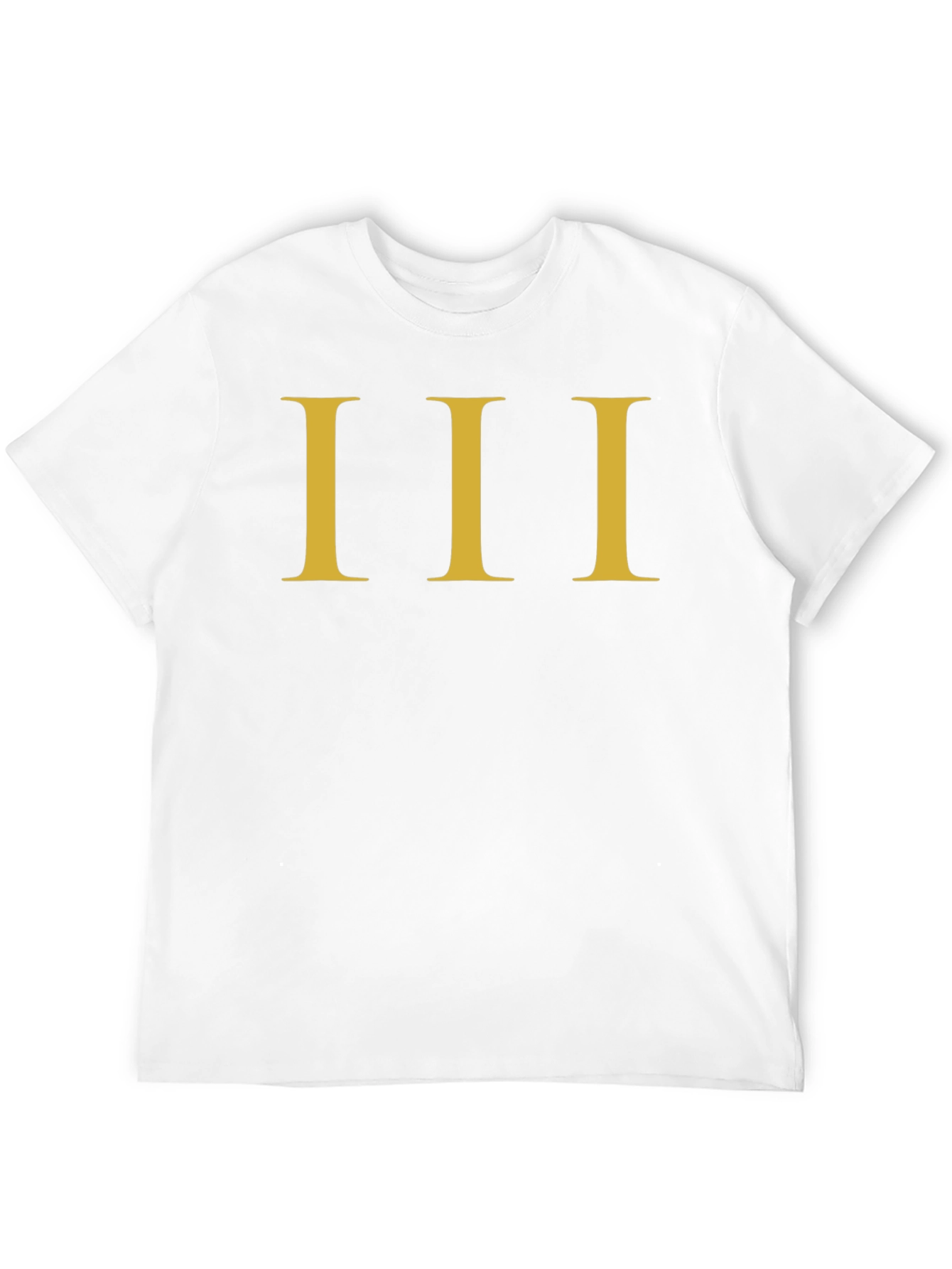 Black Men's Black T-Shirt with Gold Roman Numeral III Design view 12